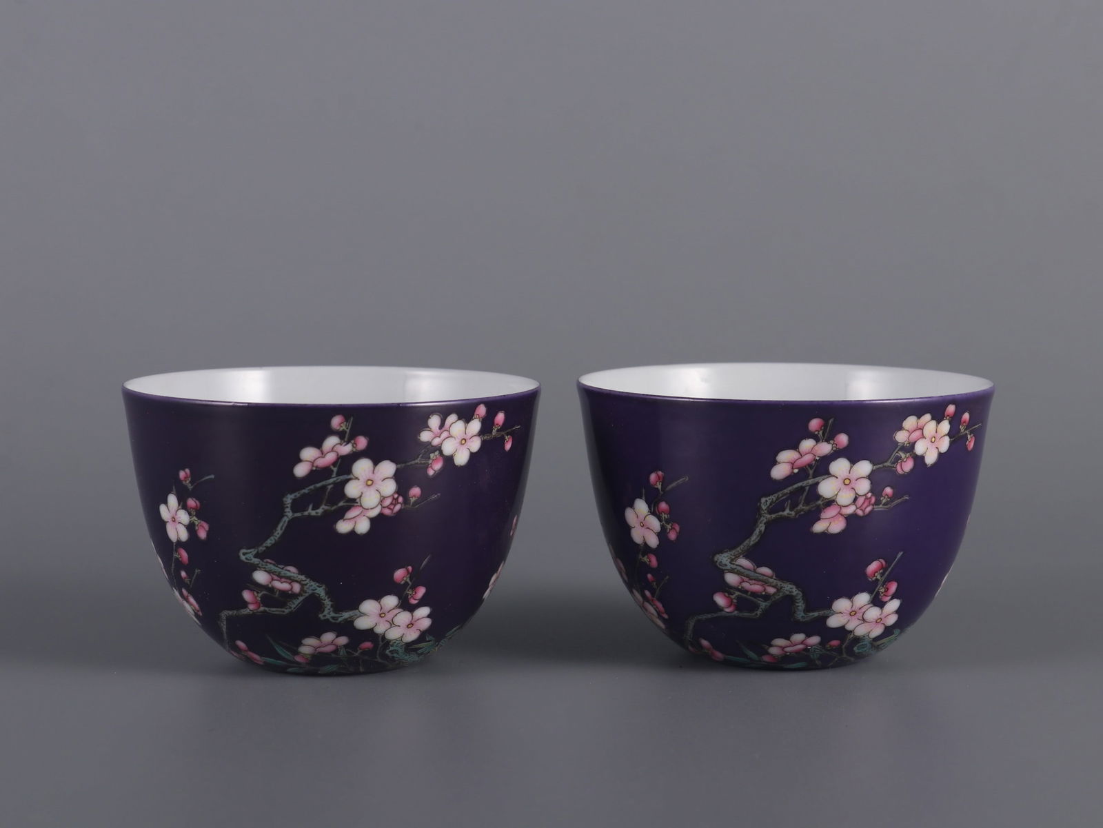 A Pair of Exquisite Enamel Flower and Butterfly Pattern Cup: A Pair of Exquisite Enamel Flower and Butterfly Pattern Cup Qing Dynasty, China Yongzheng Four-character Mark