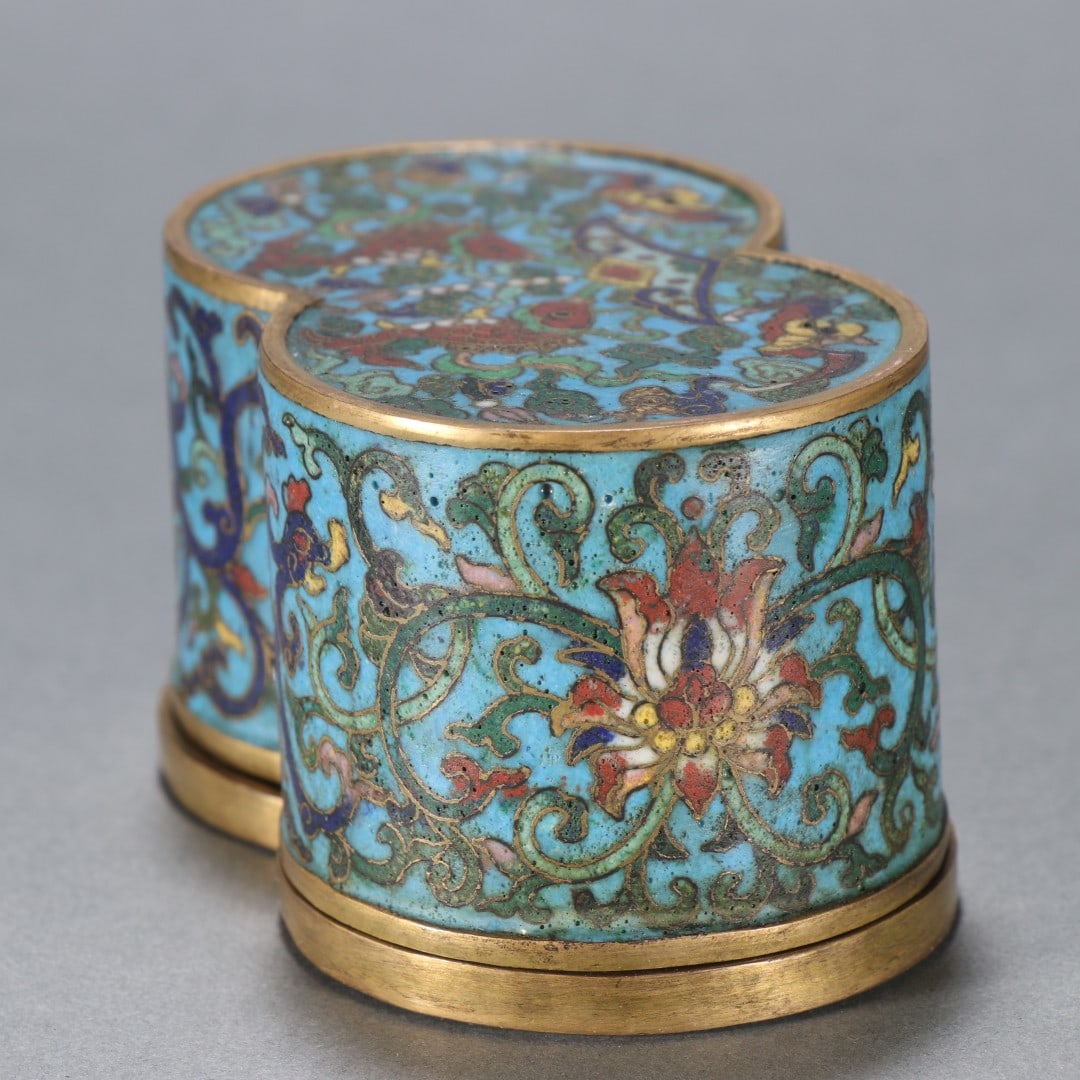 An Exquisite Cloisonne Lotus Pattern Dragon Pattern Fish Pattern Box - 7