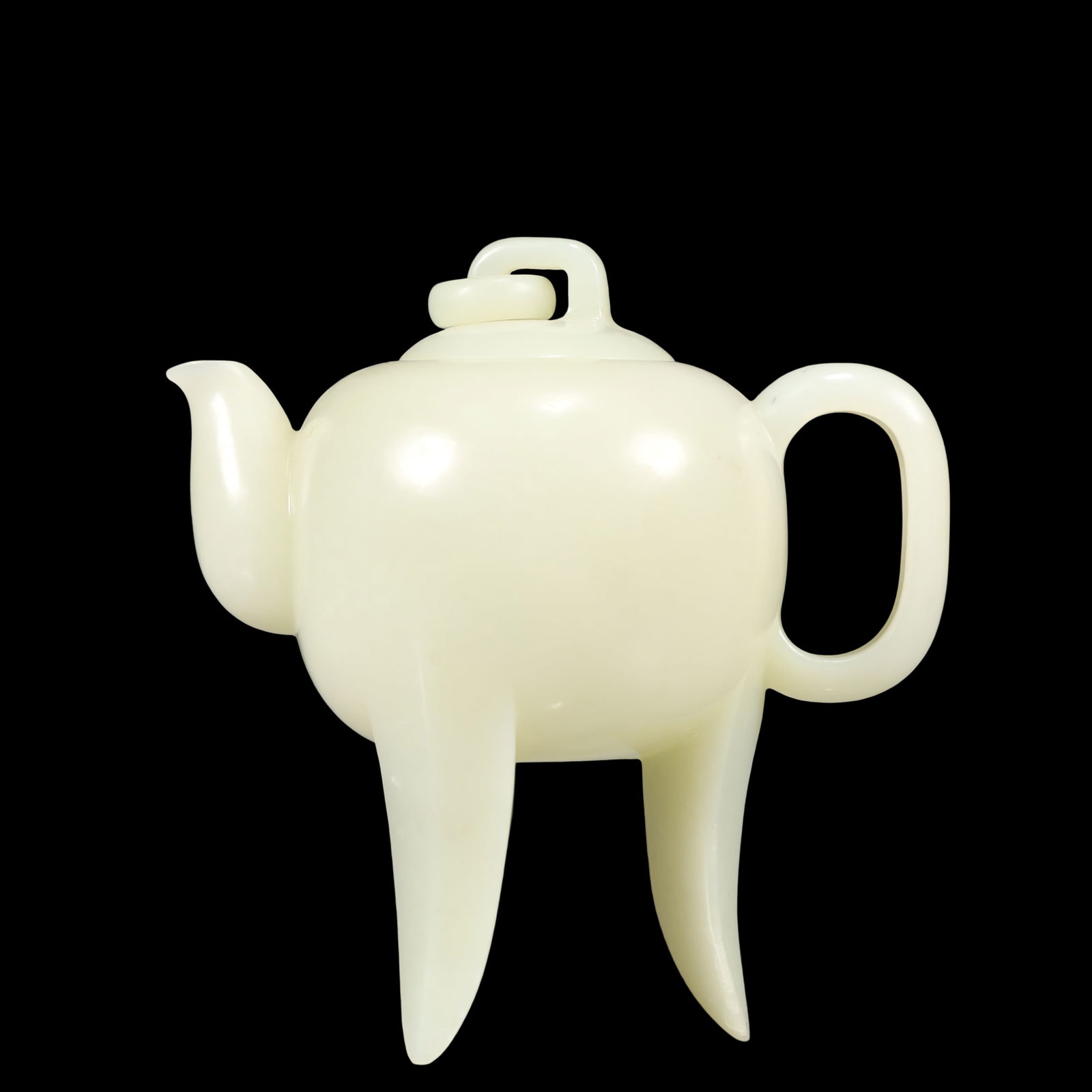 A Exquisite White Jade Teapot - 4