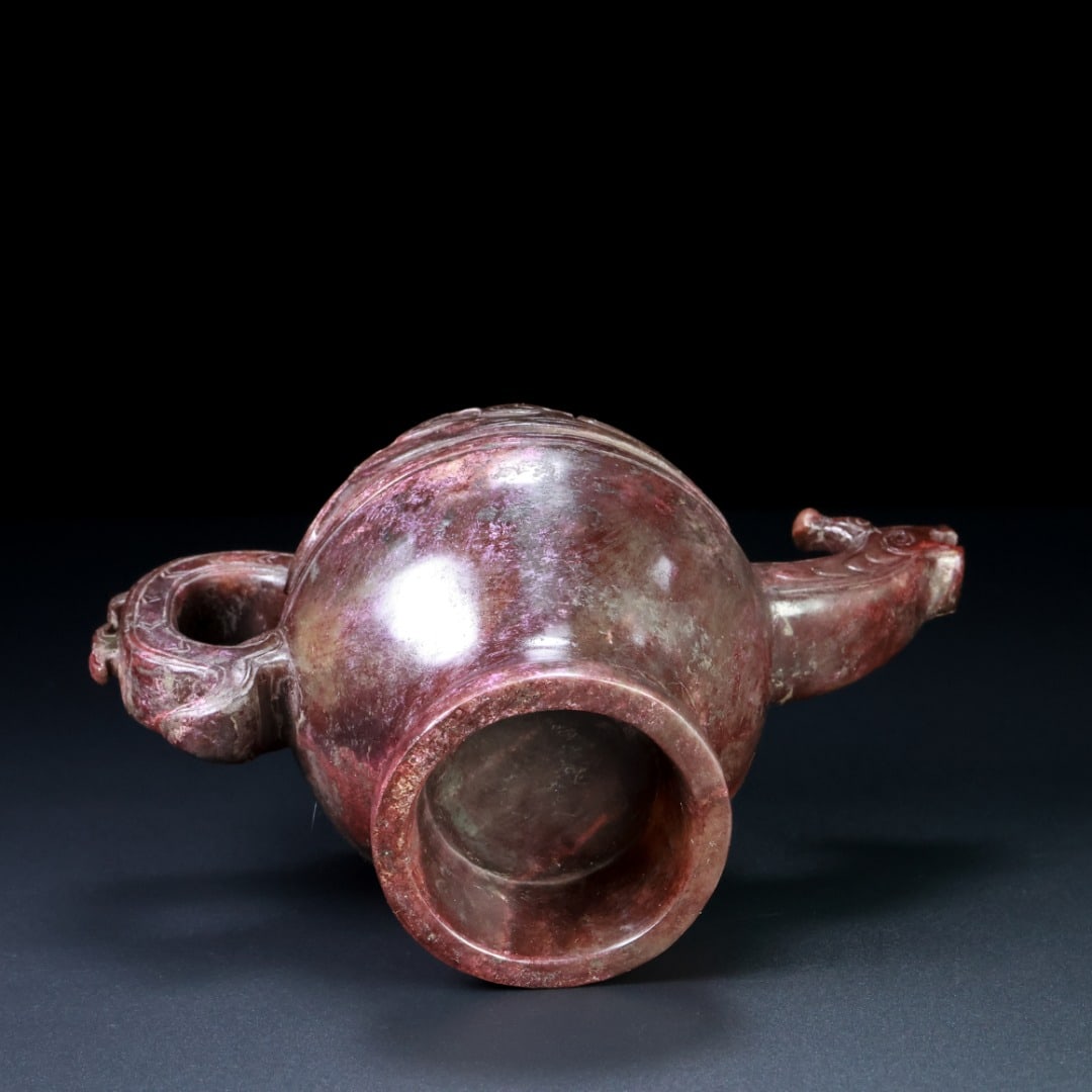 An Exquisite White Jade Deer Pattern Ewer - 8