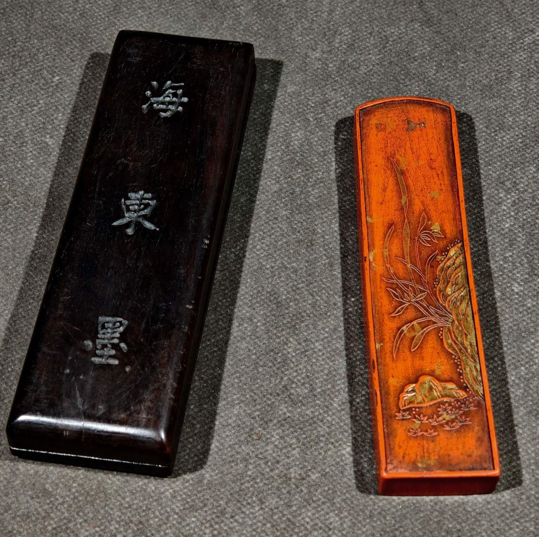 An Exquisite Flower Pattern Inkstone - 4