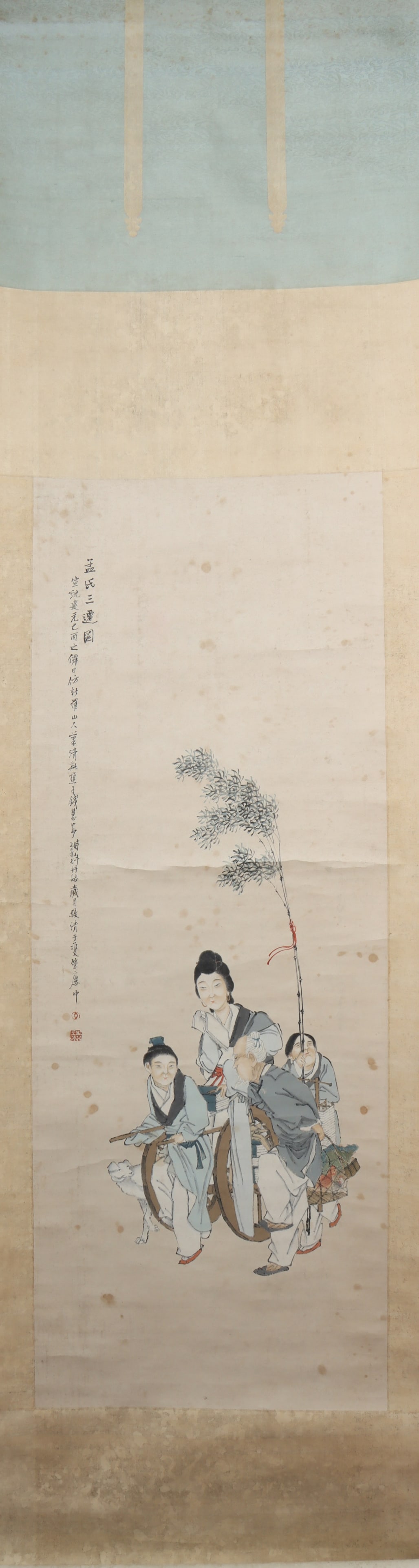 A Chinese Vertical Scroll Ink Painting of Character and Story on Paper (1 of 4)