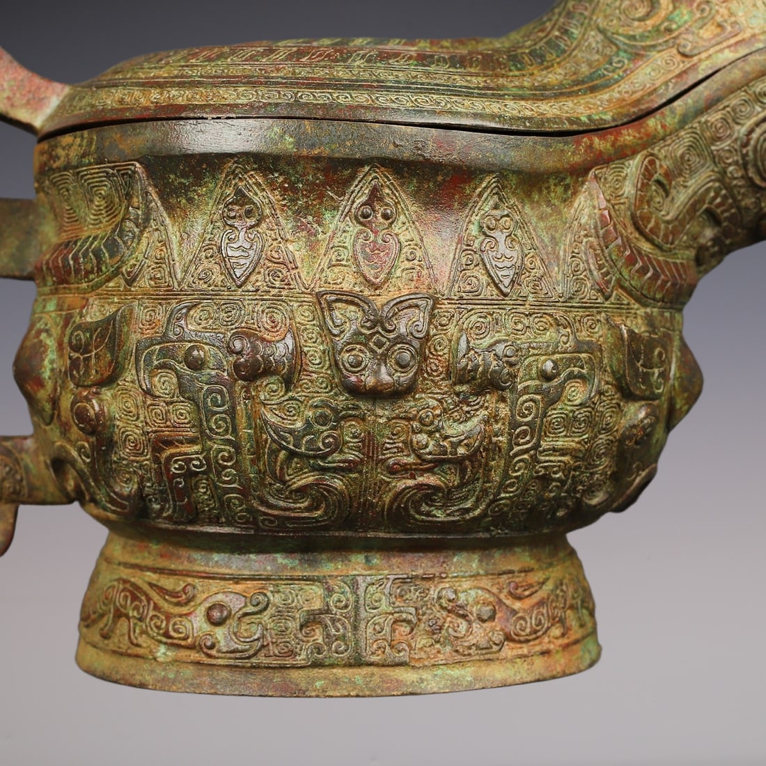 An Exquisite Bronze Beast-Face Pattern Ewer - 2