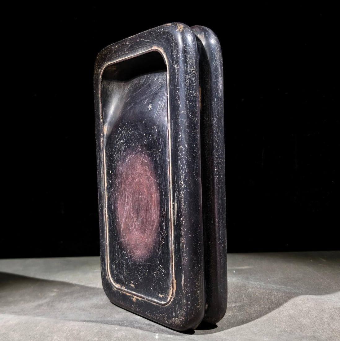 An Exquisite with poem Inkstone: An Exquisite with poem Inkstone Lv gong Size:9.7inx5.8inx1.7in诗文端砚 吕宫 Size:24.6cmx14.8cmx4.3cm