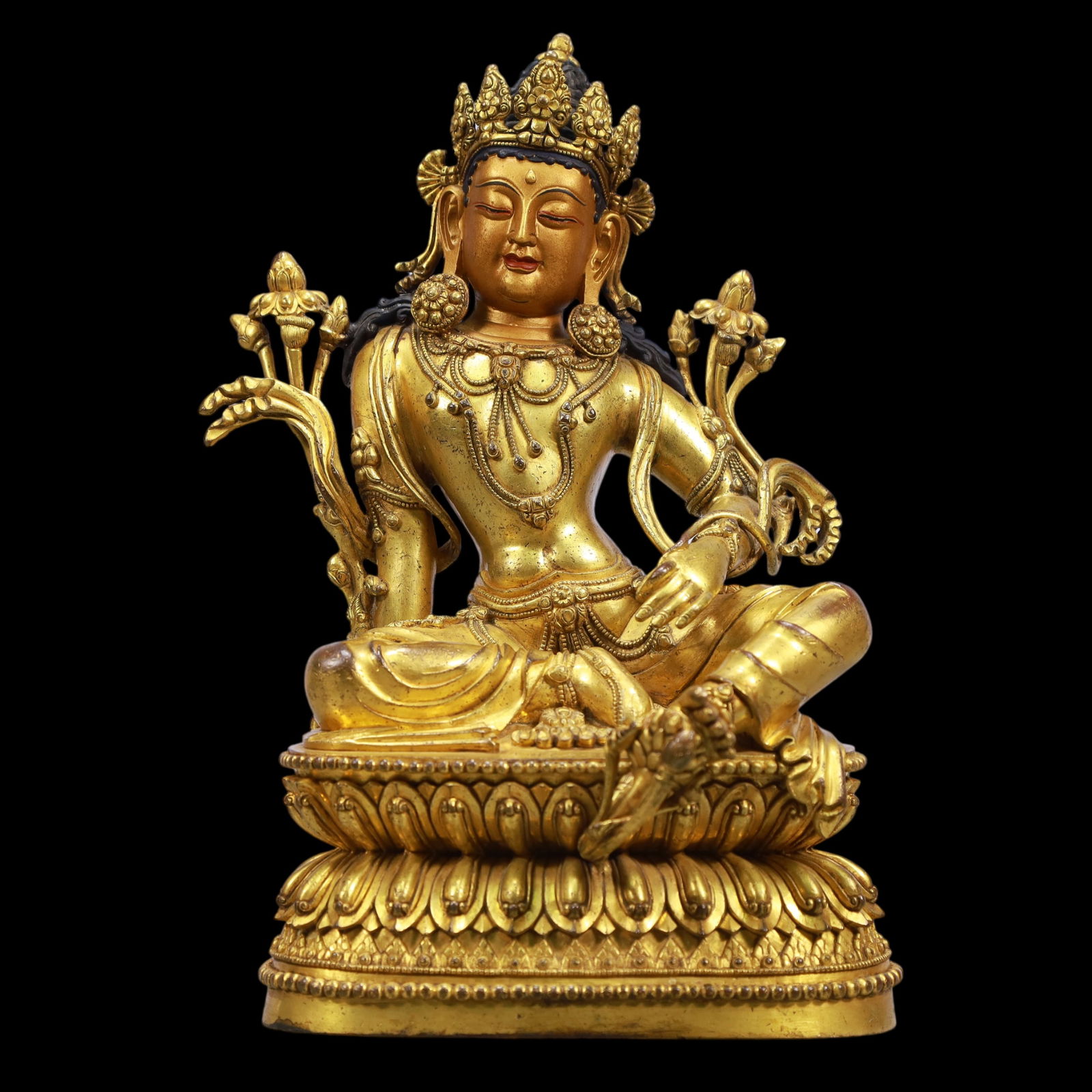 A Exquisite Gilt Bronze Statue of Tara (1 of 10)