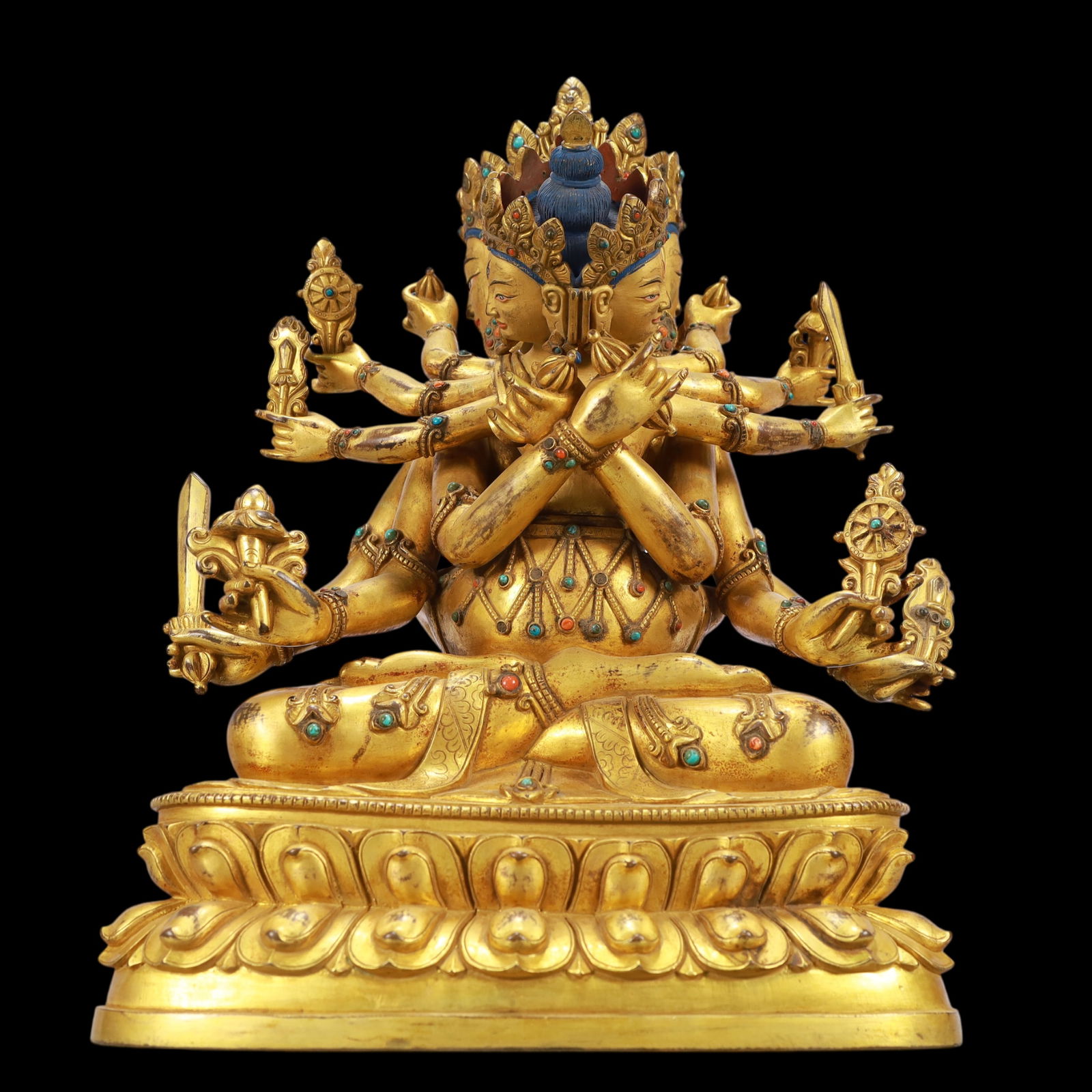 A Exquisite Gilt Bronze Statue of Vajra: A Exquisite Gilt Bronze Statue of Vajra Ming Dynasty, China Size:10.2inx6.7inx14.6in铜鎏金金刚 中国明代 Size:26cmx17cmx37cm