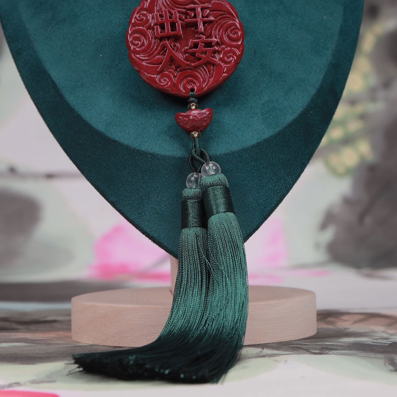 An Exquisite Cinnabar Dragon Pattern Pendant - 8