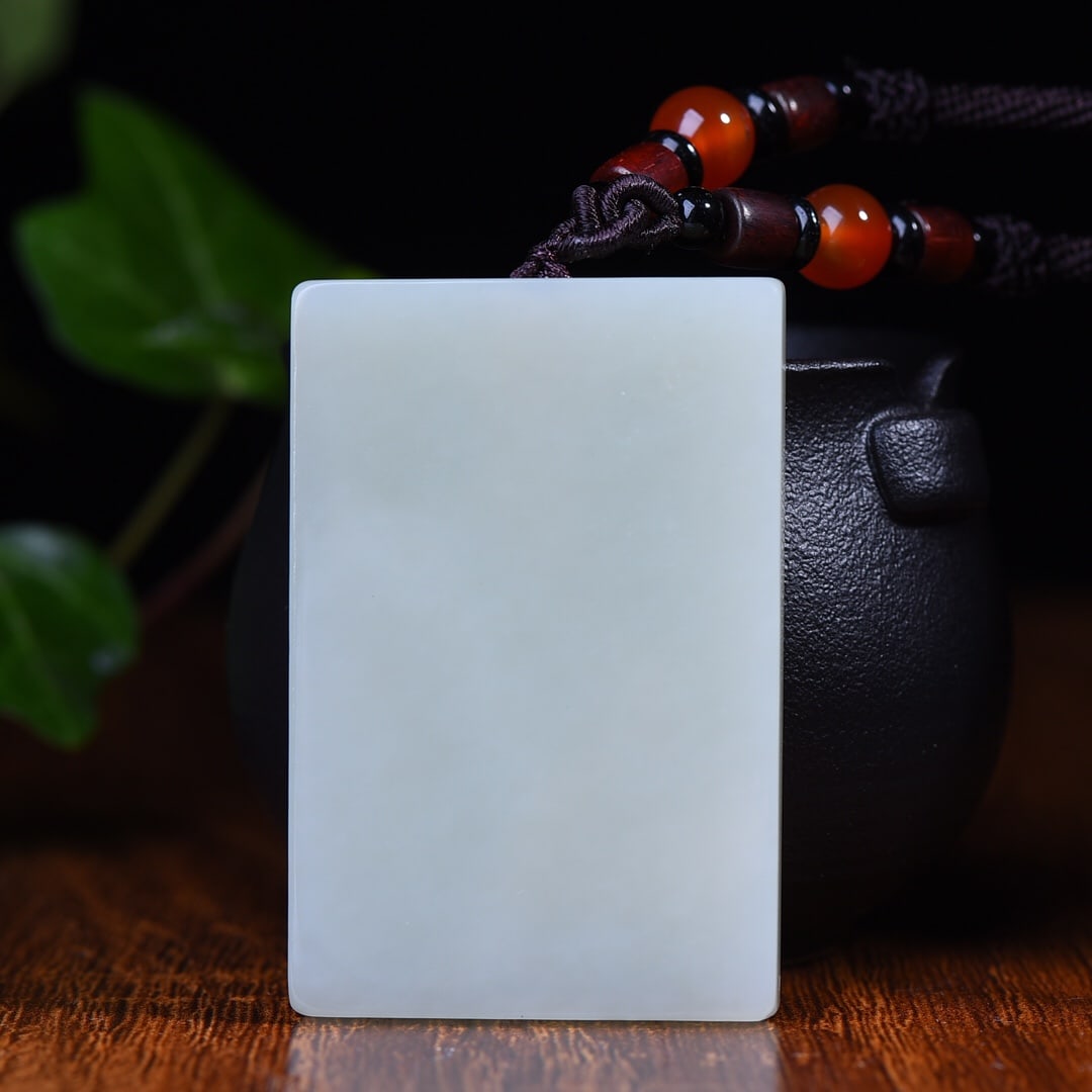 An Exquisite White Jade Auspicious Cloud Pattern Pendant - 5