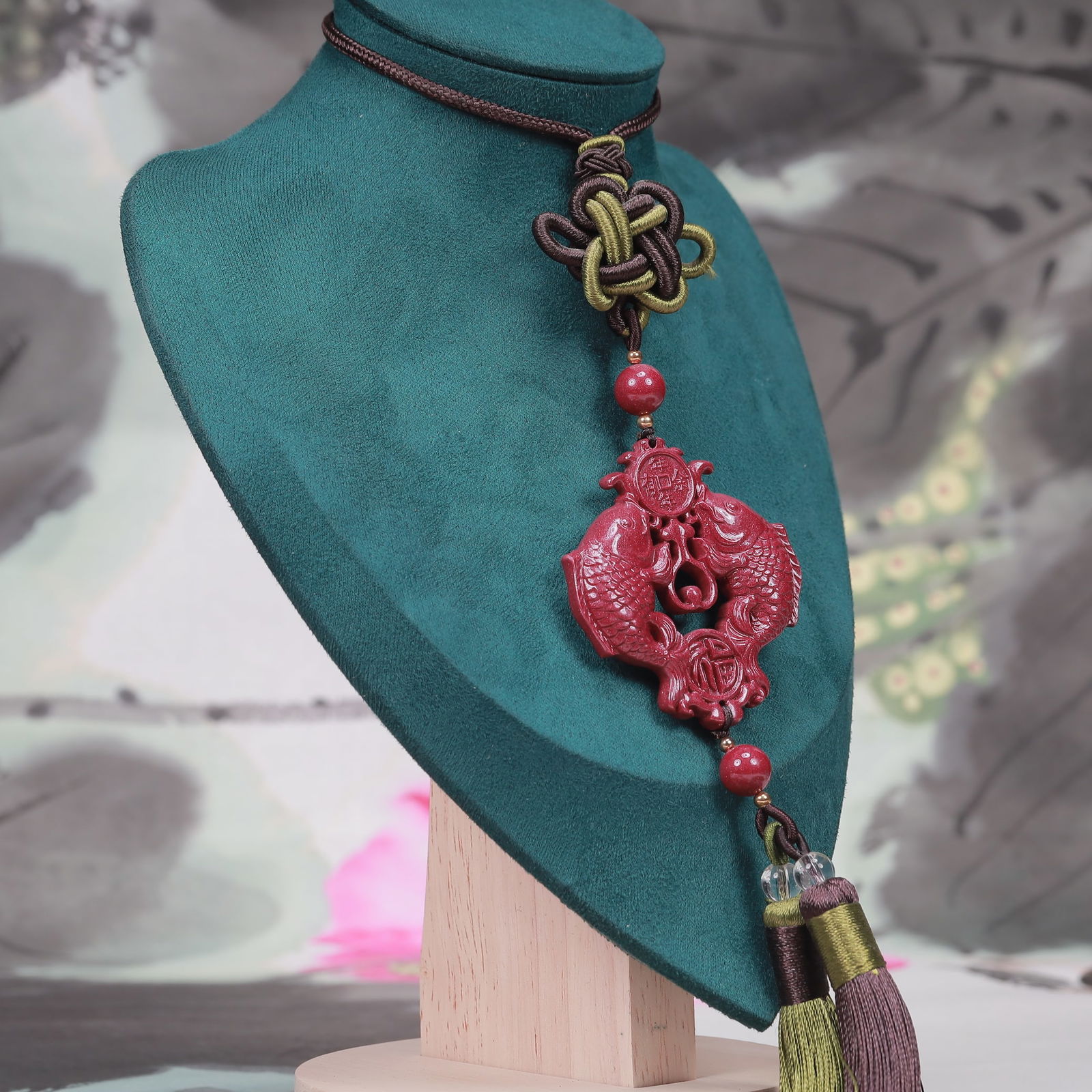 An Exquisite Cinnabar Fish Pattern Pendant - 6