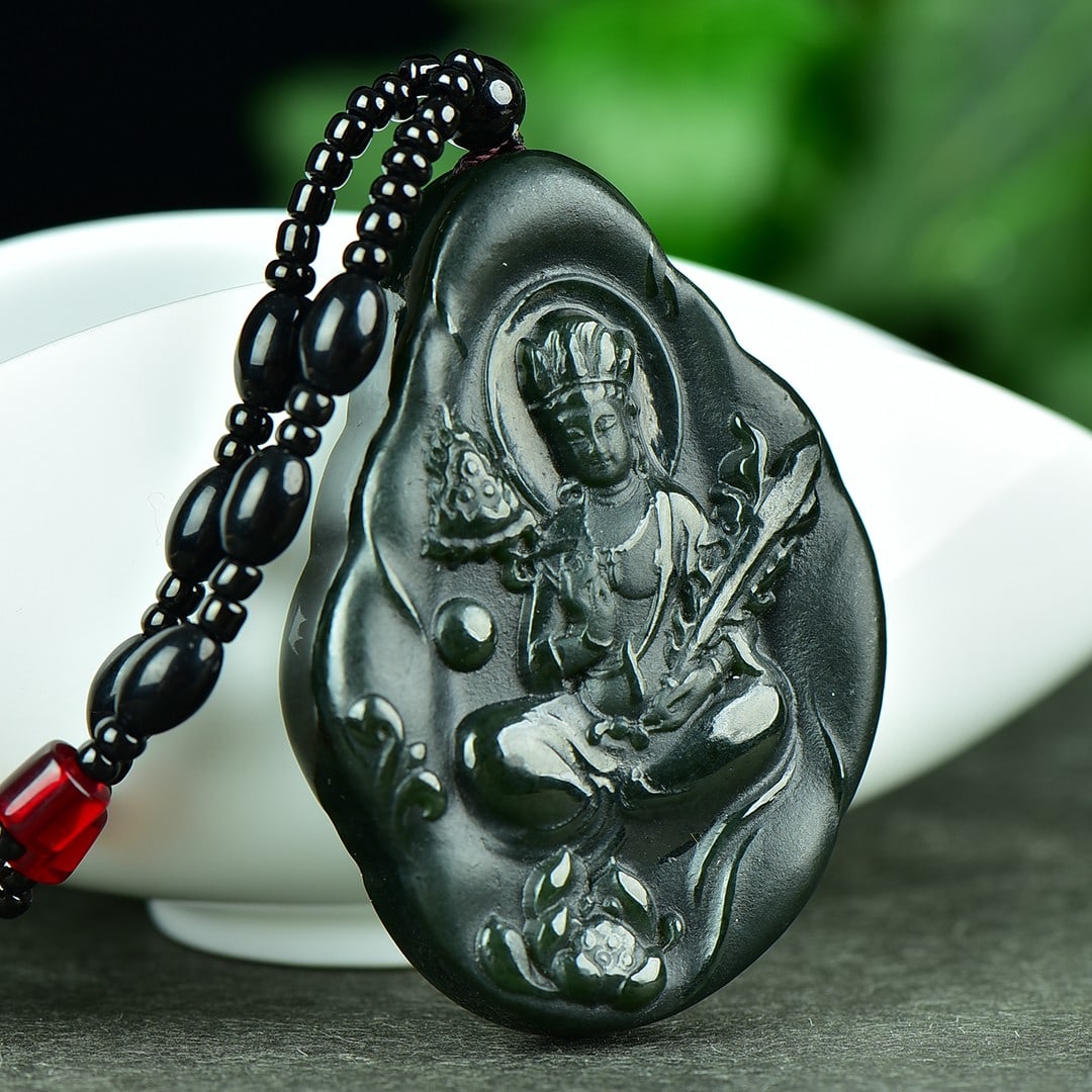 An Exquisite Sapphire Buddha Pattern Pendant - 3