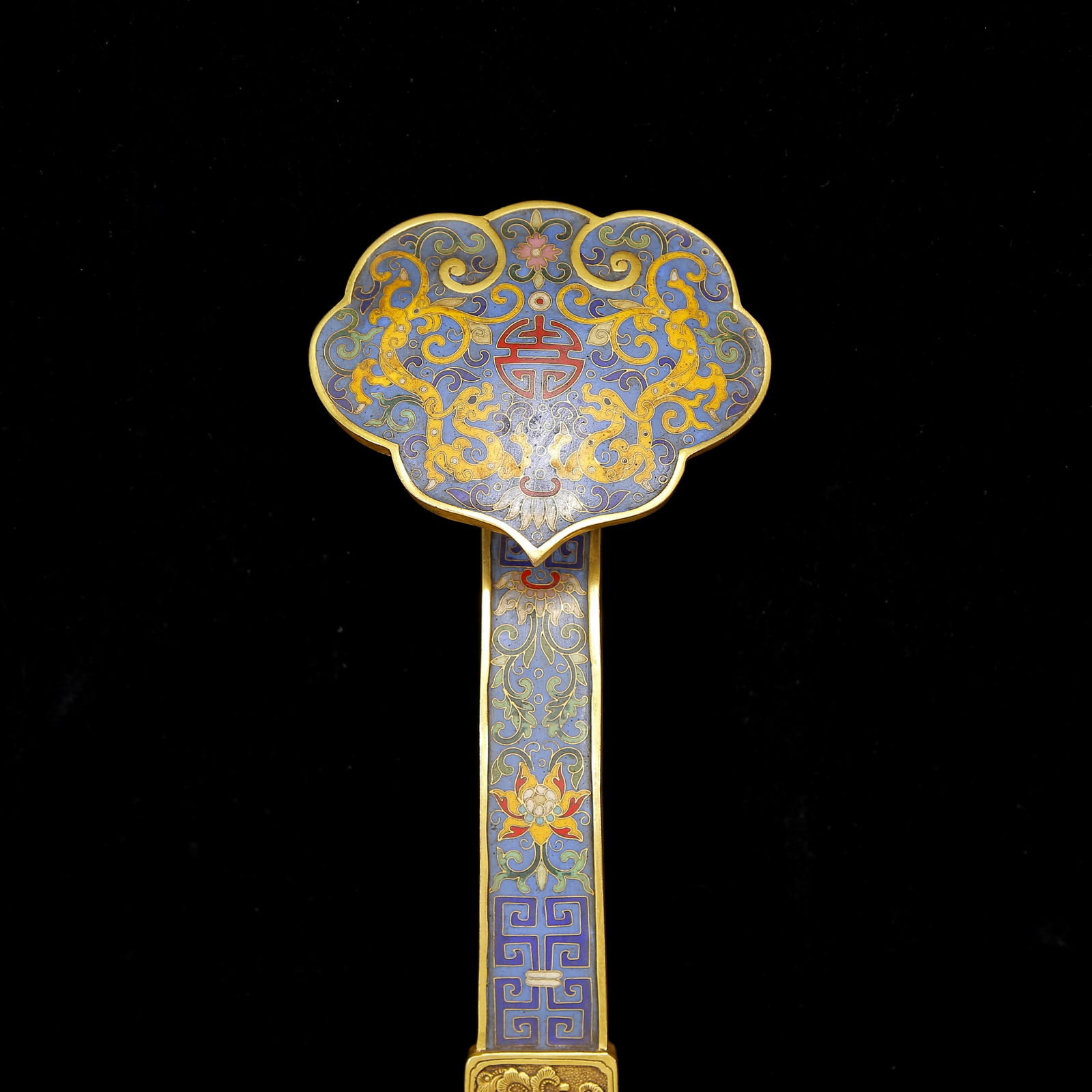 A Huge Cloisonne Dragon Pattern Ruyi - 2