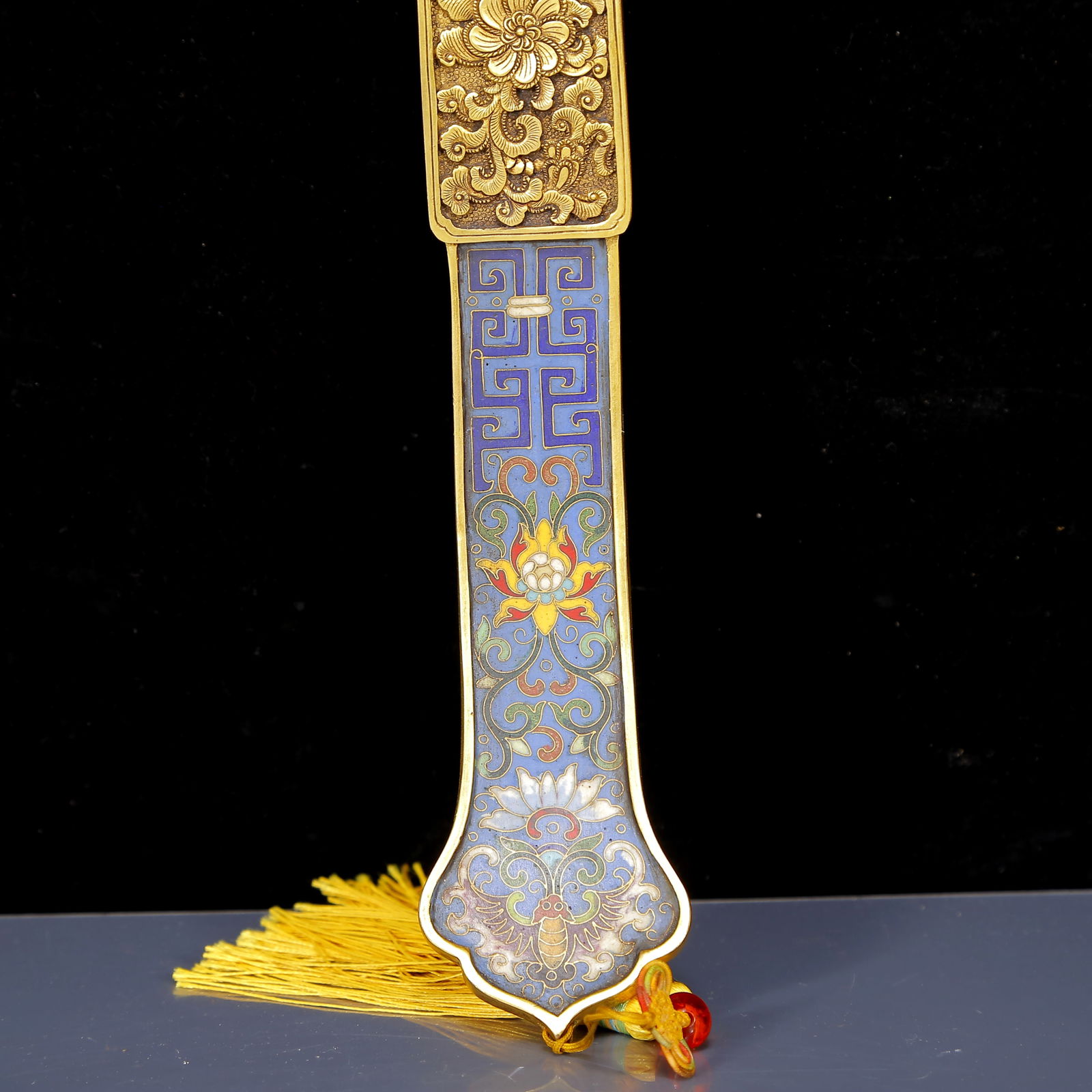 A Huge Cloisonne Dragon Pattern Ruyi - 4