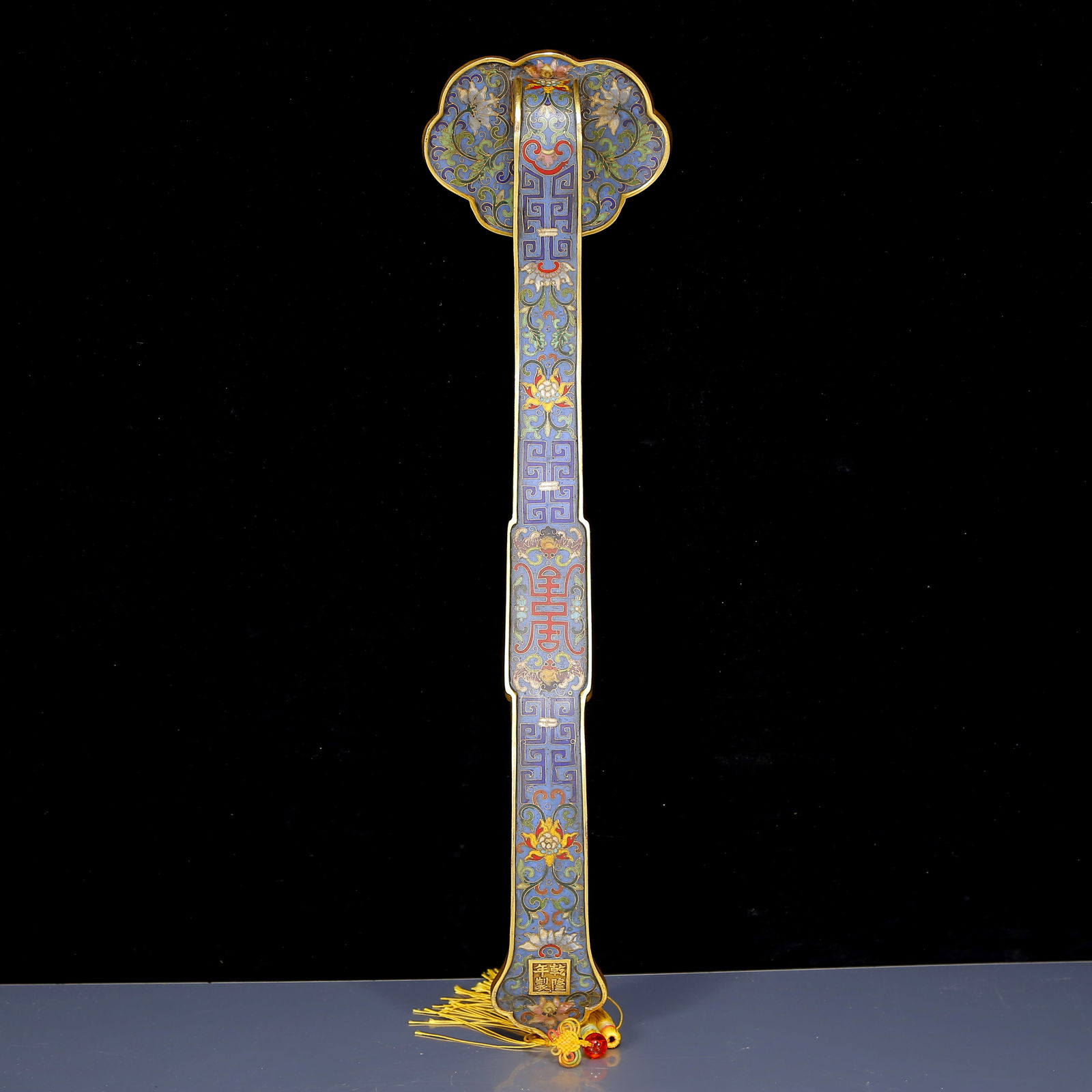 A Huge Cloisonne Dragon Pattern Ruyi - 5