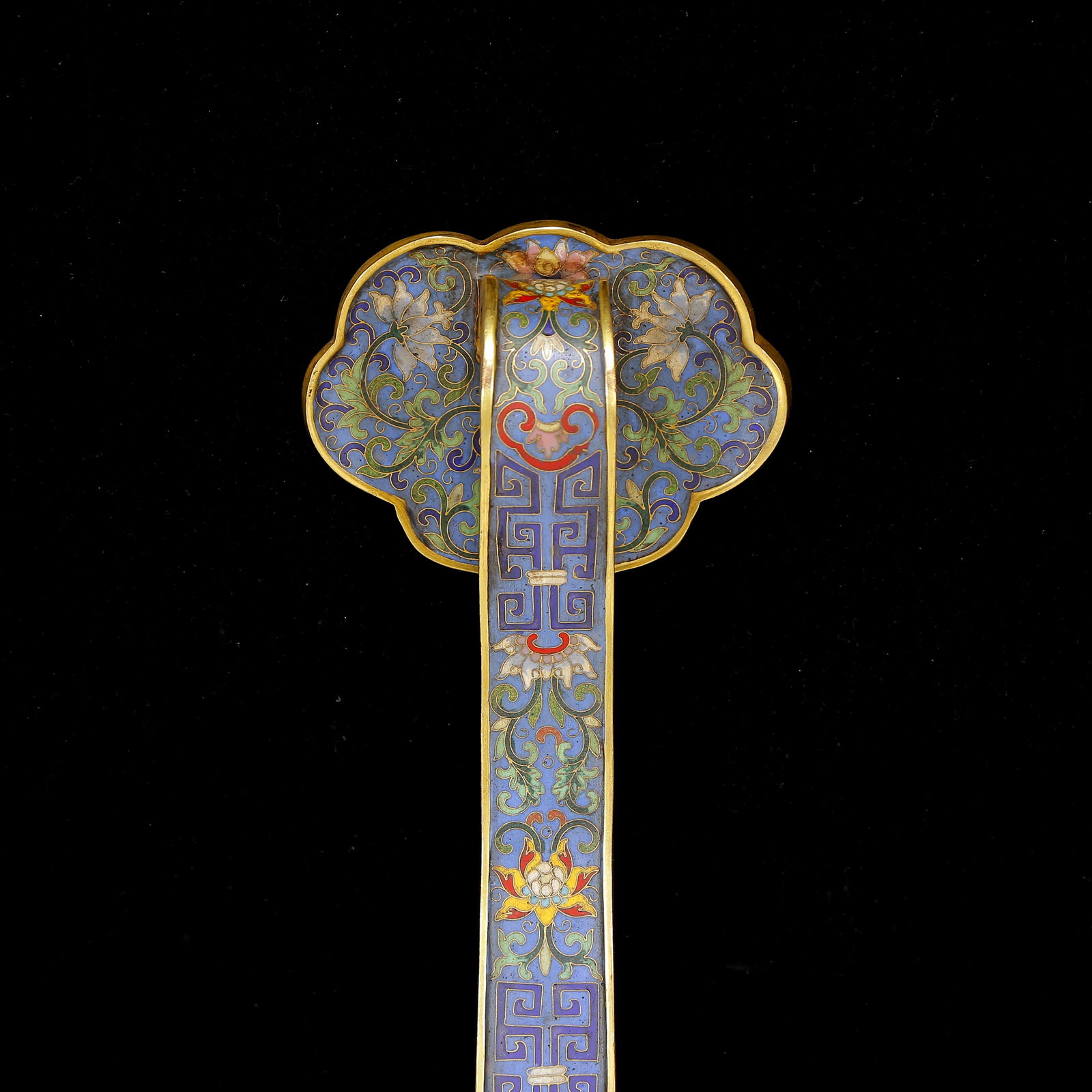 A Huge Cloisonne Dragon Pattern Ruyi - 6