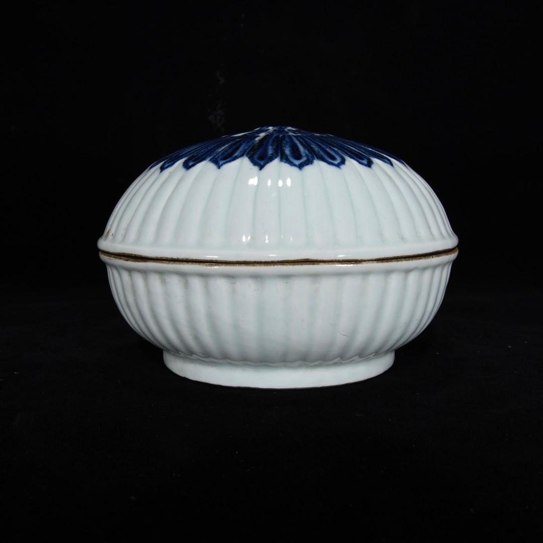 An Exquisite Blue and White Auspicious Cloud and Dragon Pattern Box with Cover (1 of 9)