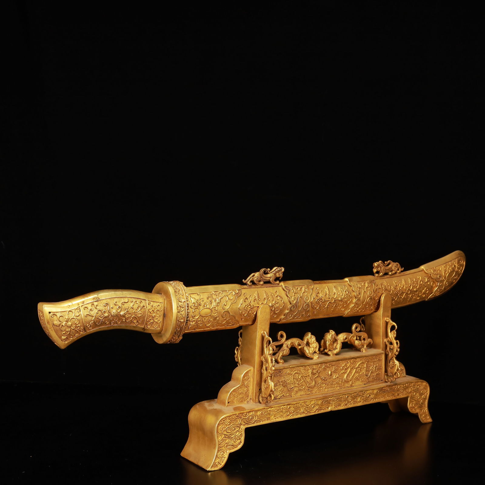 A Huge Gilt Bronze Dragon Pattern Sword - 6