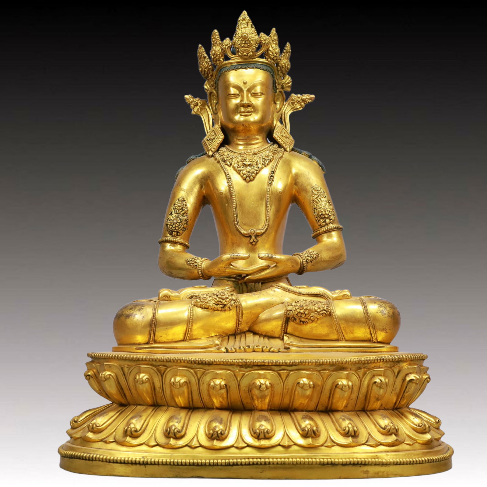 A Solemn Gilt Bronze Buddha Statue (1 of 11)