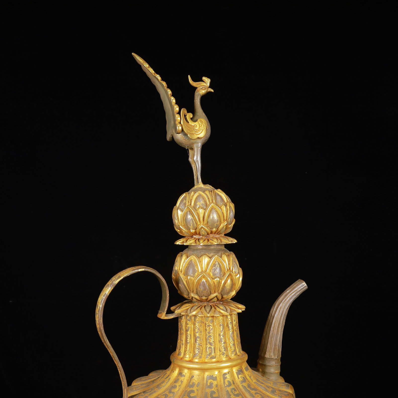 An Exquisite Gilt Silver Lotus Pattern Ewer - 10