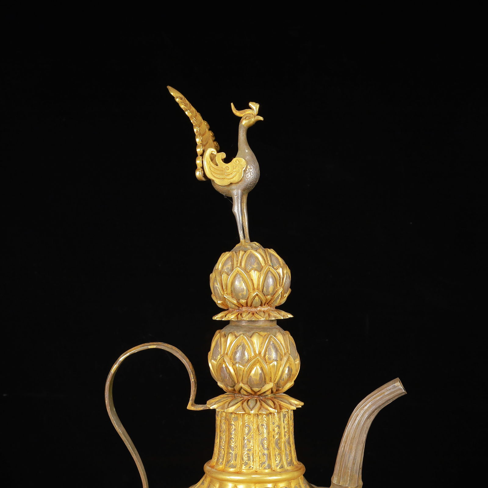 An Exquisite Gilt Silver Lotus Pattern Ewer - 7