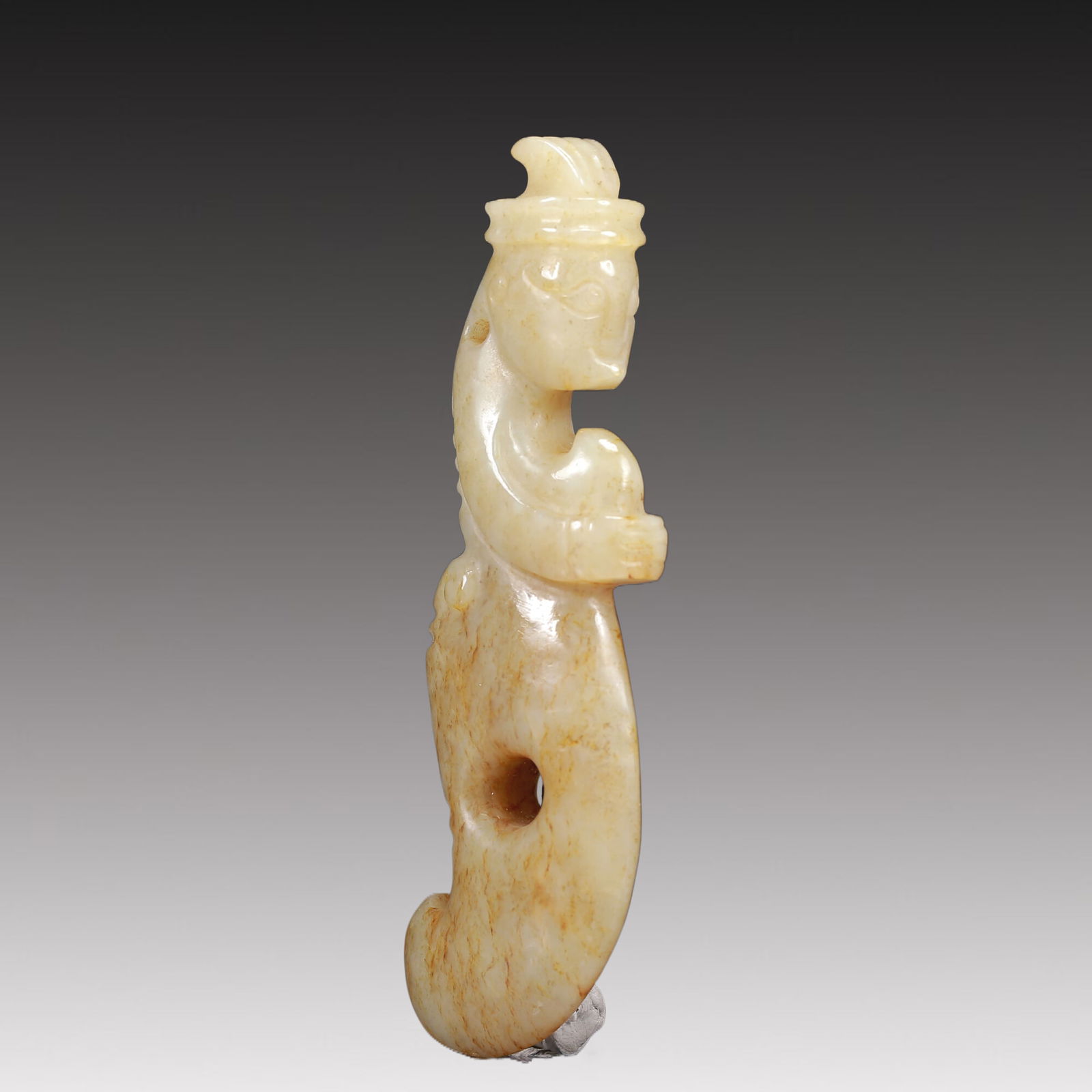 A Rare White Jade Figure Pendant: A Rare White Jade Figure Pendant,Chinese Qing Dynasty,China,Size:5.3inx1.6in,Weight:152g 白玉人物挂件