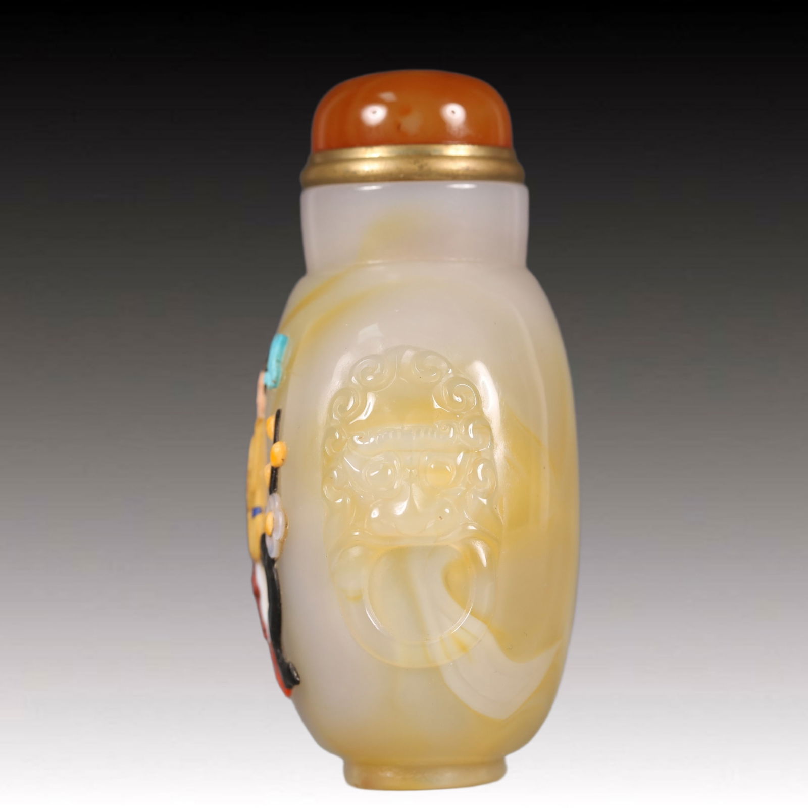 A Precious Agate Flower and Figure Pattern Snuff Bottle - 3
