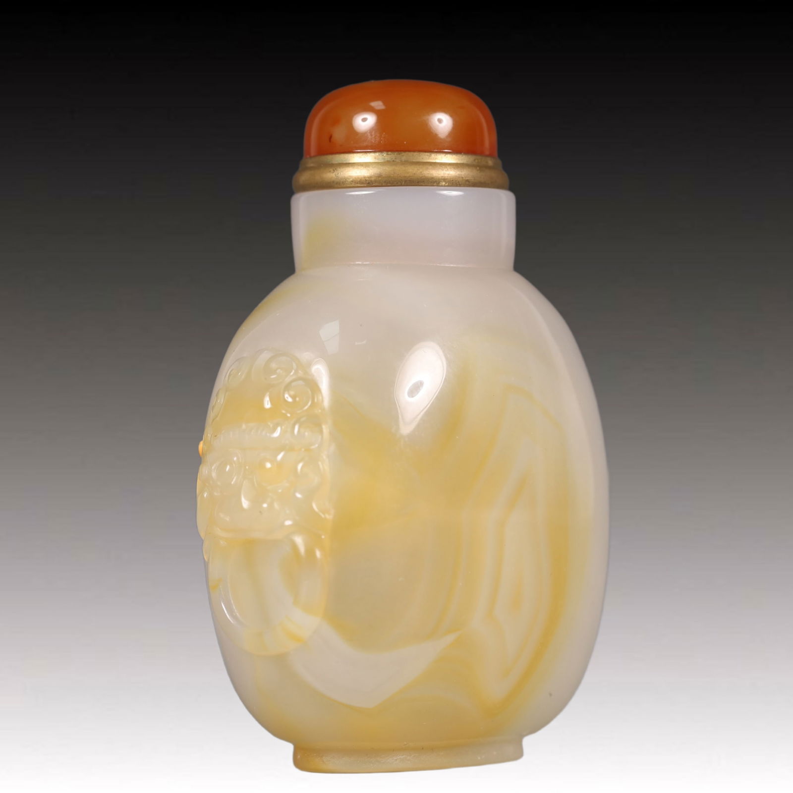 A Precious Agate Flower and Figure Pattern Snuff Bottle - 4