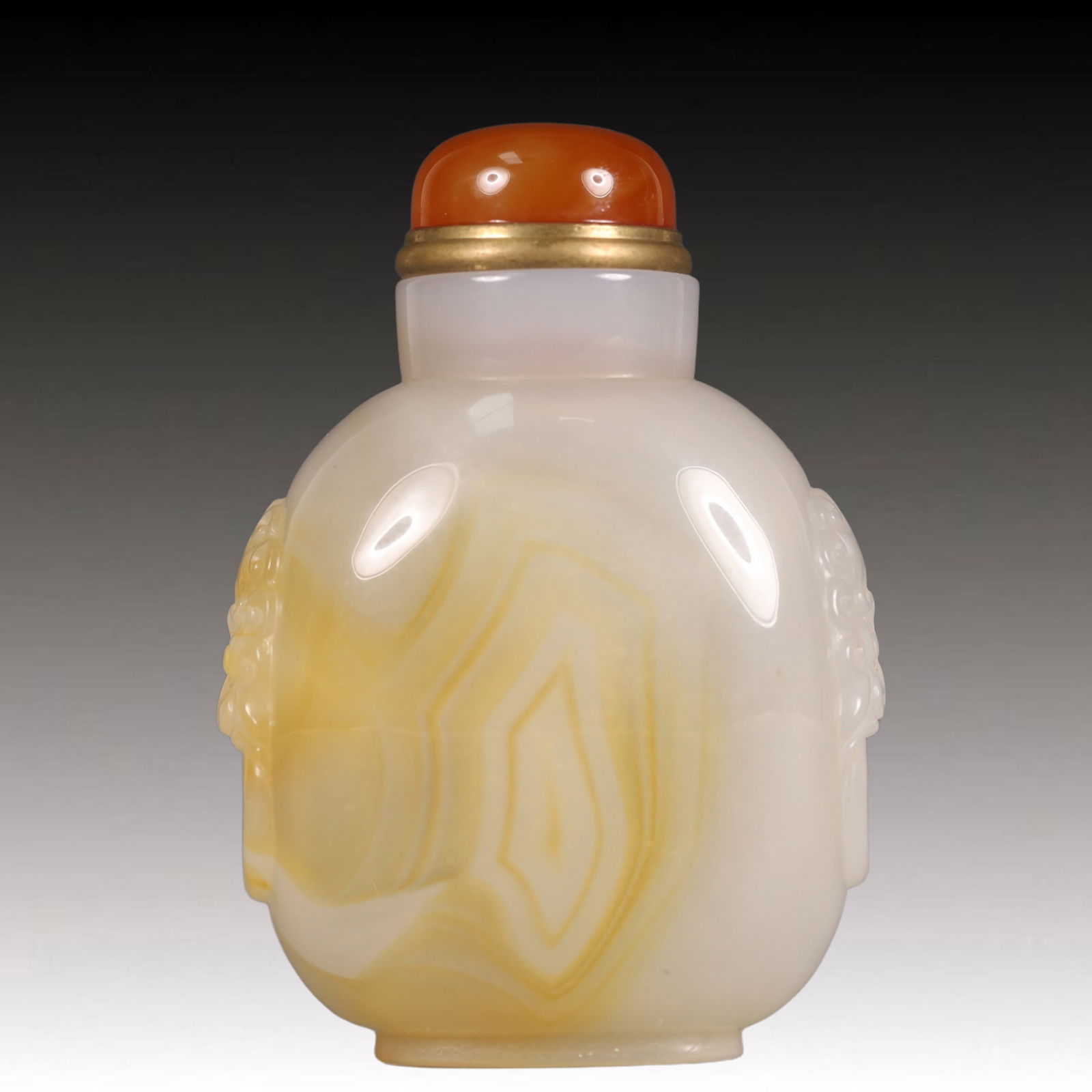 A Precious Agate Flower and Figure Pattern Snuff Bottle - 5