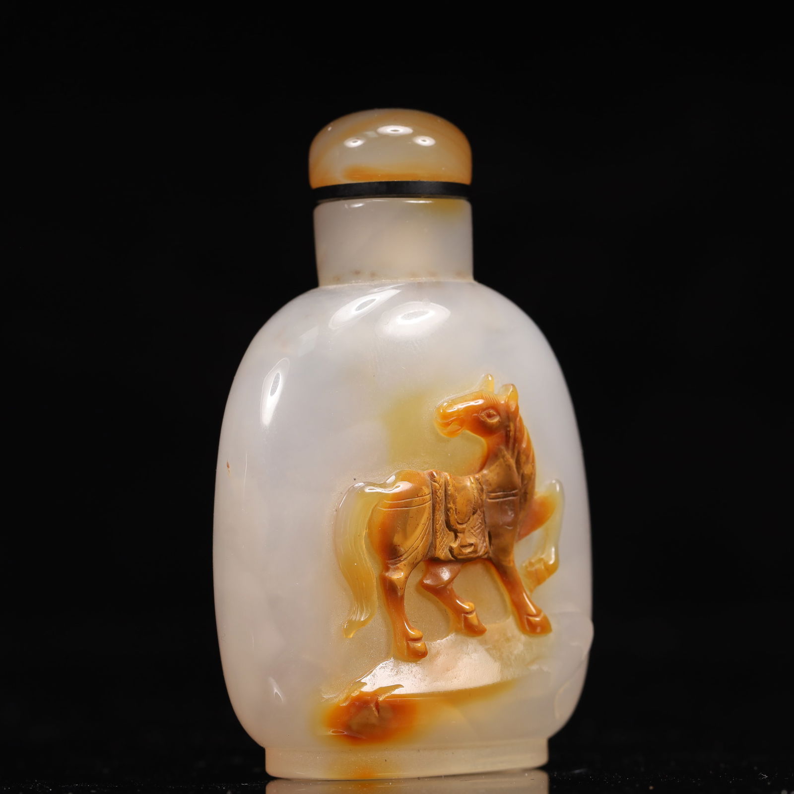 An Exquisite Agate Horse Pattern Snuff Bottle - 3
