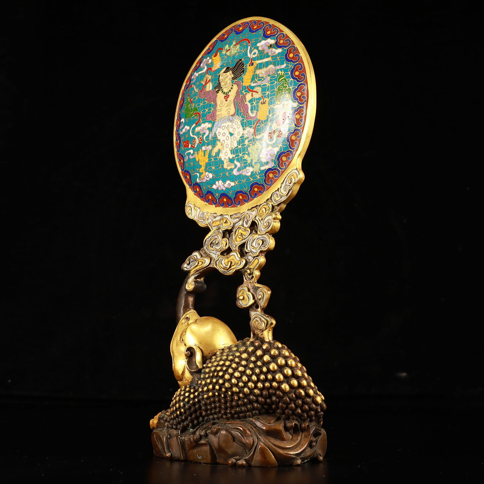 An Exquisite Cloisonne Figure Pattern Screen - 9