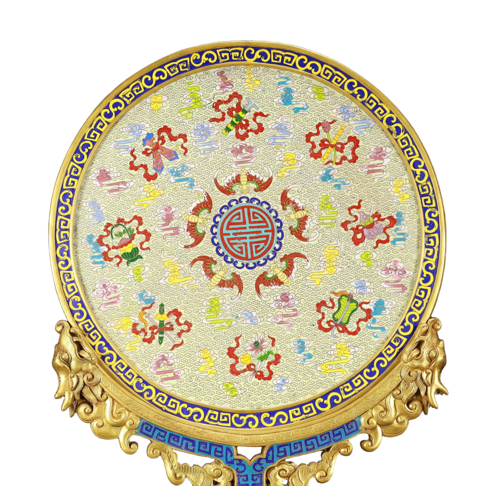 A Huge Cloisonne Landscape Pattern Screen - 10