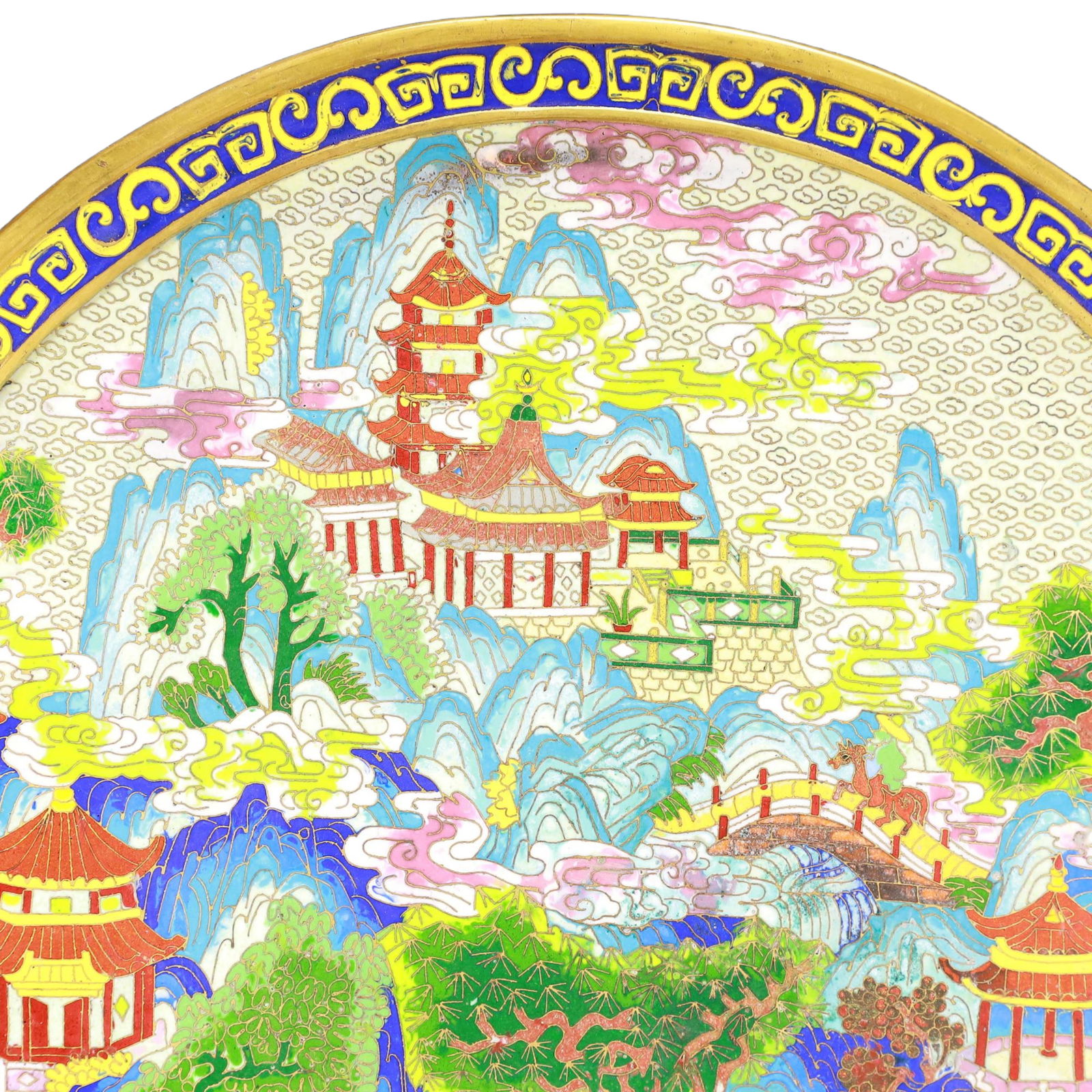 A Huge Cloisonne Landscape Pattern Screen - 3