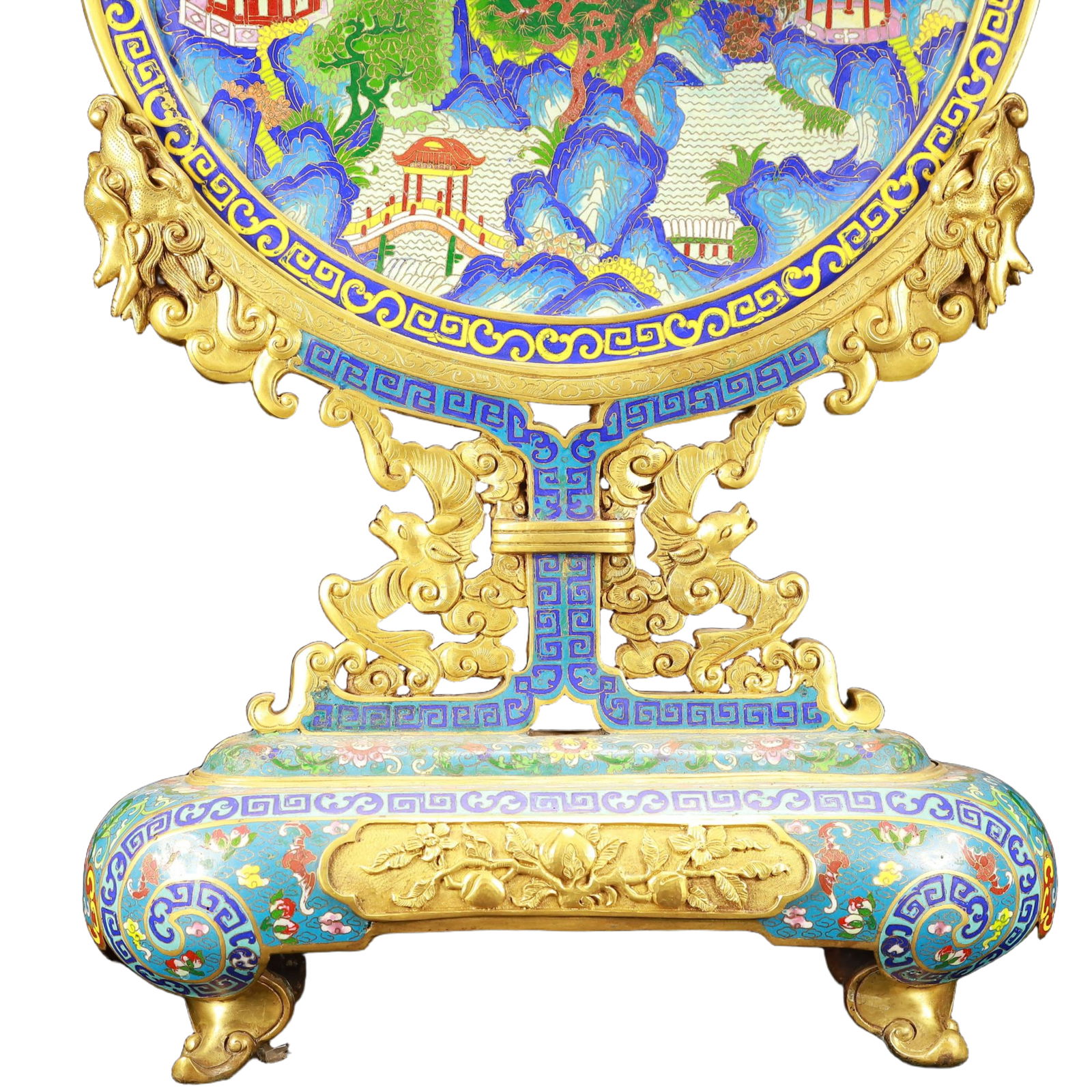 A Huge Cloisonne Landscape Pattern Screen - 6
