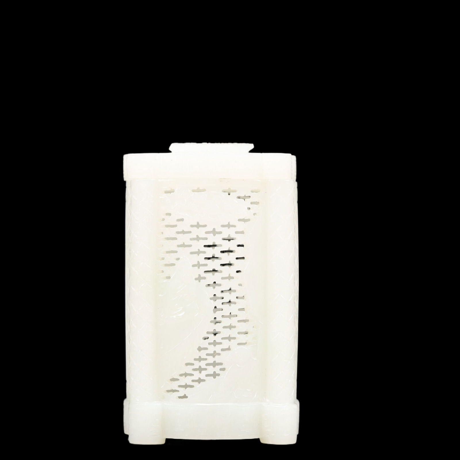 An Exquisite White Jade Figure Pattern Perfume, with poem: An Exquisite White Jade Figure Pattern Perfume, with poem, Qing Dynasty, China, With Mark, Size:2inx3.3in, Weight:188g 