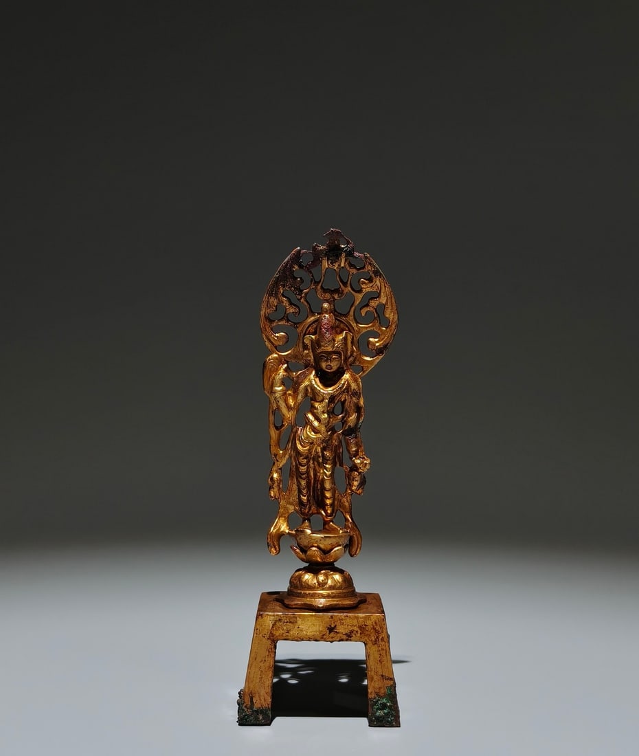 A Solemn Gilt Bronze Buddha Statue (1 of 9)