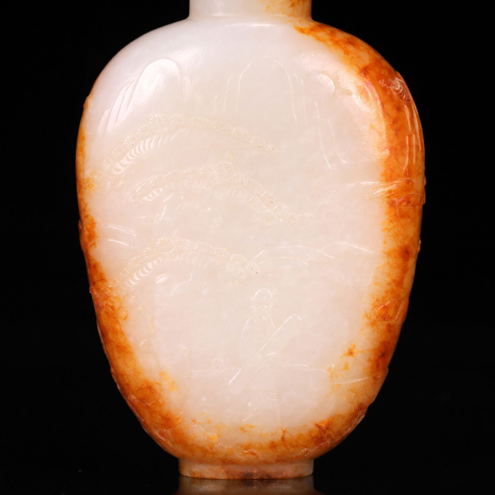 An Exquisite White Jade Figure Pattern Snuff Bottle - 3