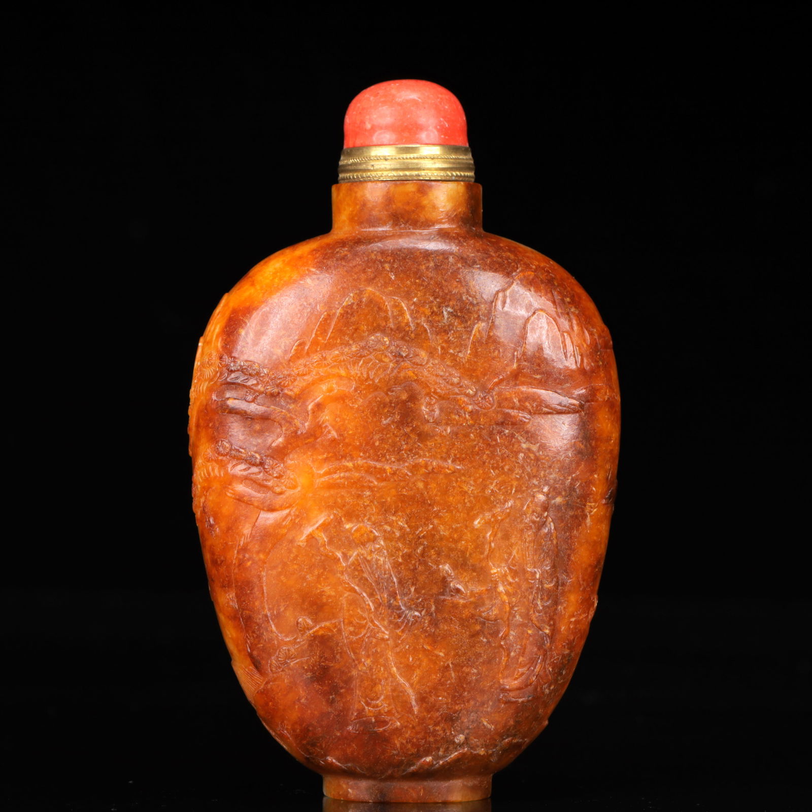 An Exquisite White Jade Figure Pattern Snuff Bottle - 7