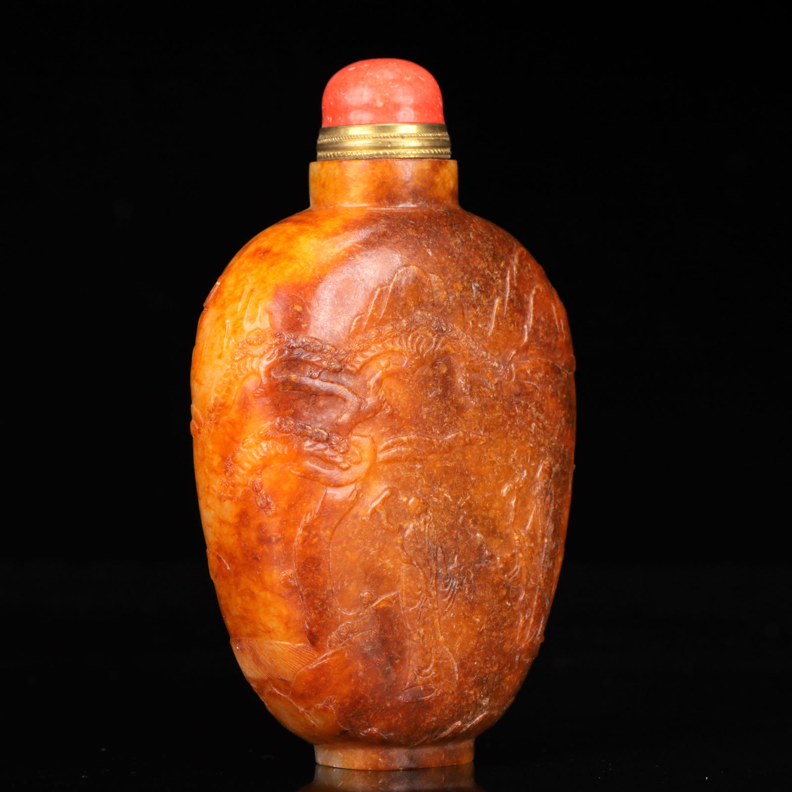 An Exquisite White Jade Figure Pattern Snuff Bottle - 8