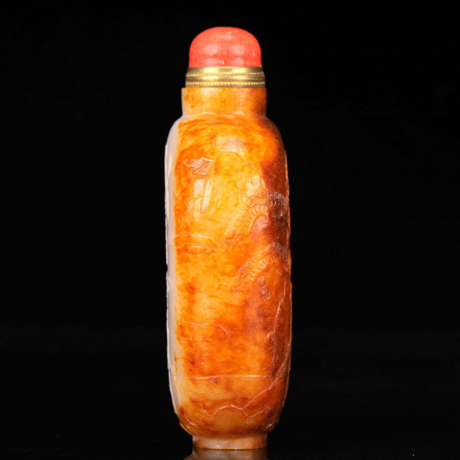 An Exquisite White Jade Figure Pattern Snuff Bottle - 9