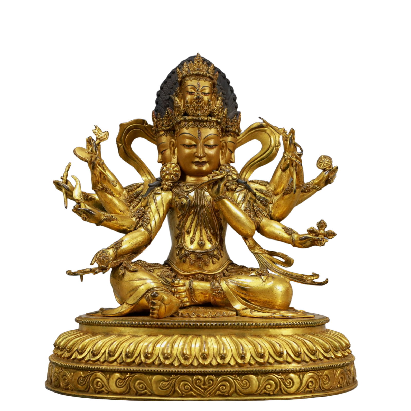 A Solemn Gilt Bronze Statue of Gautama’s Mother: A Solemn Gilt Bronze Statue of Gautama’s Mother,Ming Dynasty, China,Size:12.6inx9.1inx15.2in,Weight:13000g 铜鎏金佛母像,中国明代