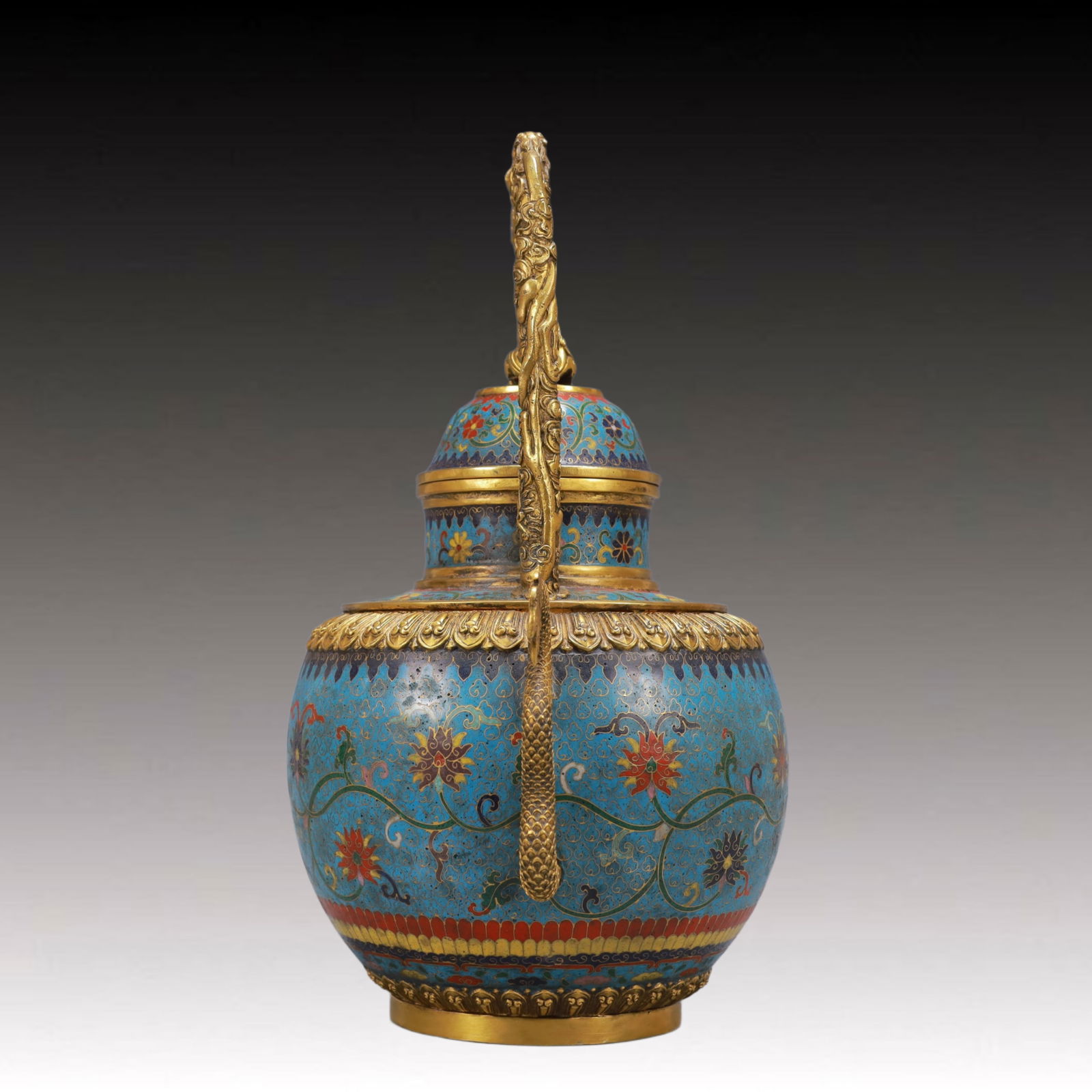 A Exquisite Cloisonne Lotus Pattern Dragon Pattern Ewer - 10