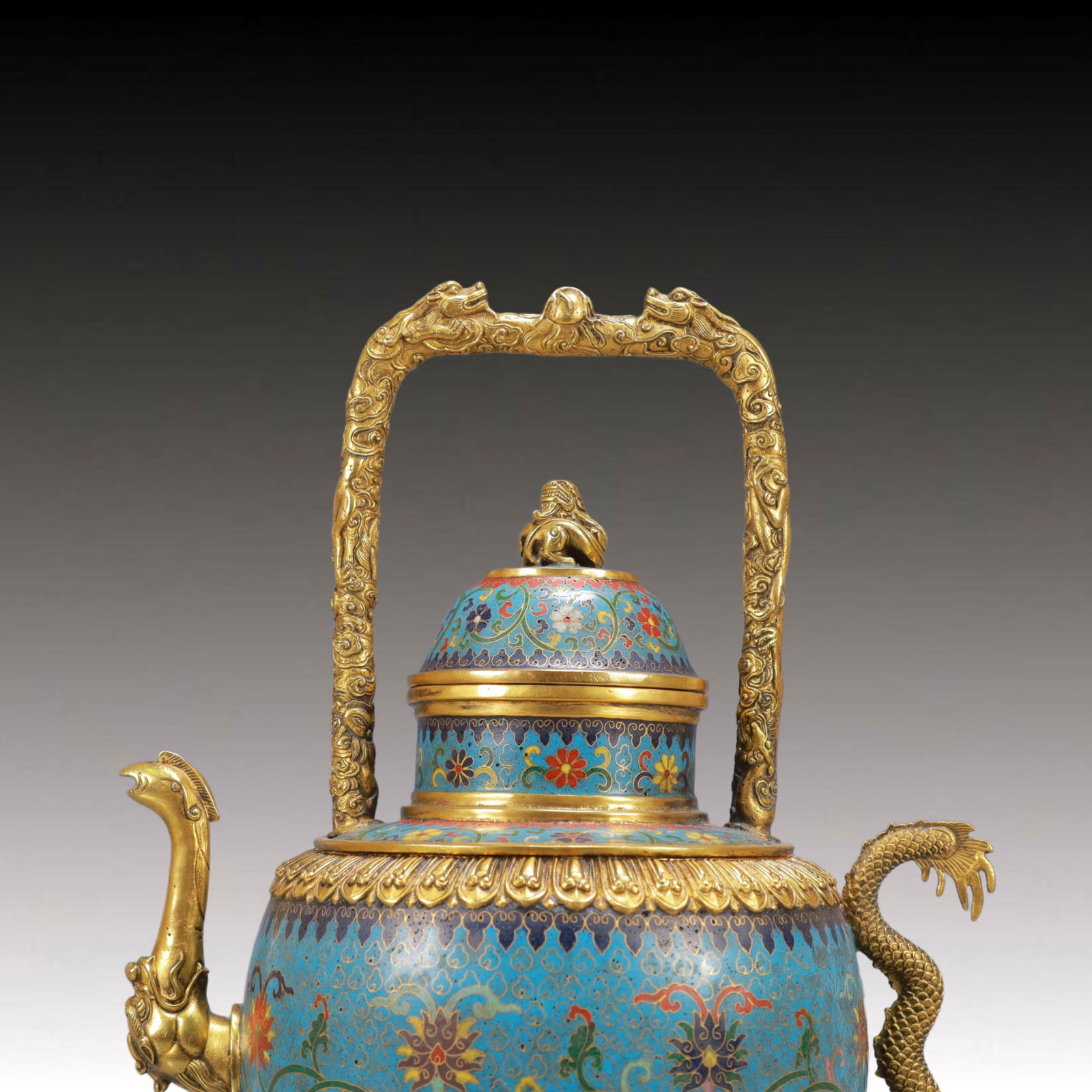 A Exquisite Cloisonne Lotus Pattern Dragon Pattern Ewer - 2