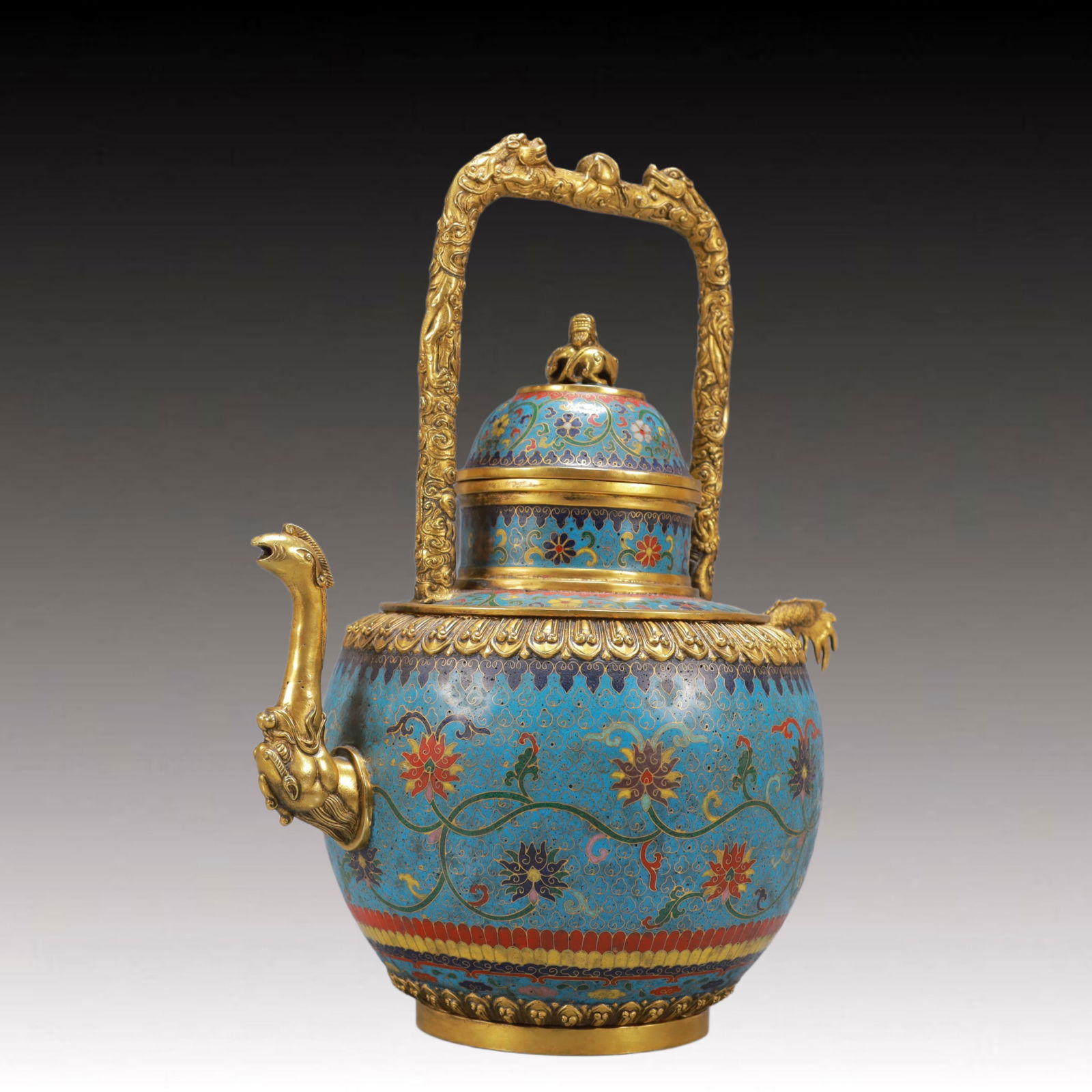 A Exquisite Cloisonne Lotus Pattern Dragon Pattern Ewer - 5