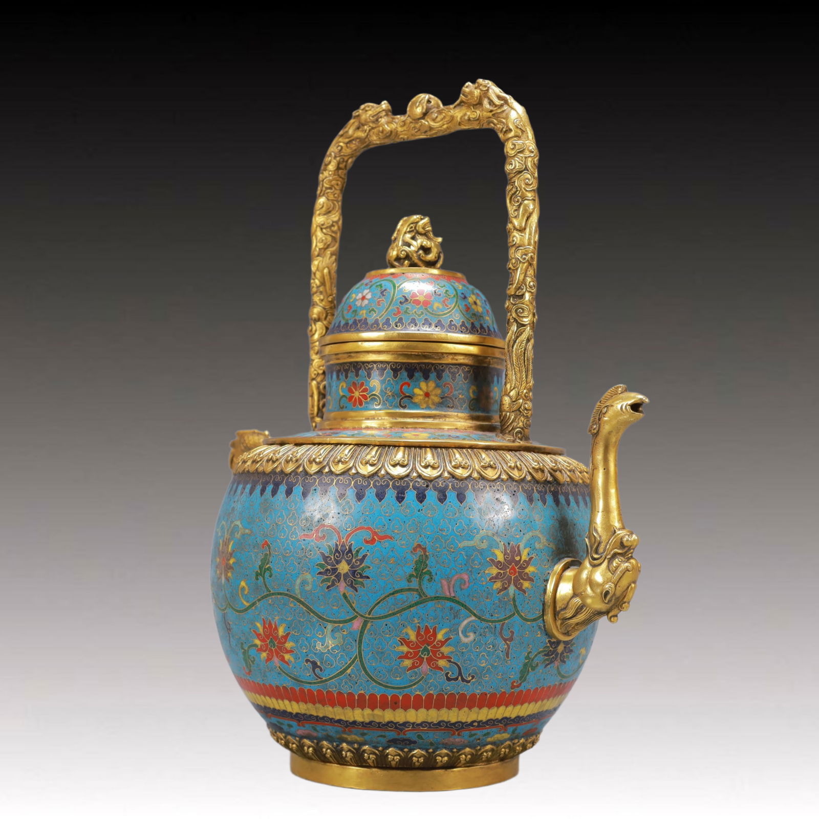 A Exquisite Cloisonne Lotus Pattern Dragon Pattern Ewer - 7