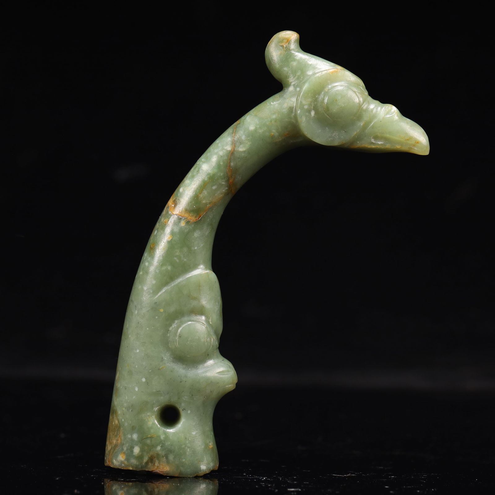 An Archaic Hongshan Culture Yellow Jade Phoenix Pendant: An Archaic Hongshan Culture Yellow Jade Phoenix Pendant,Ancient Time, China,Size:1.6inx5.9in,Weight:247g 