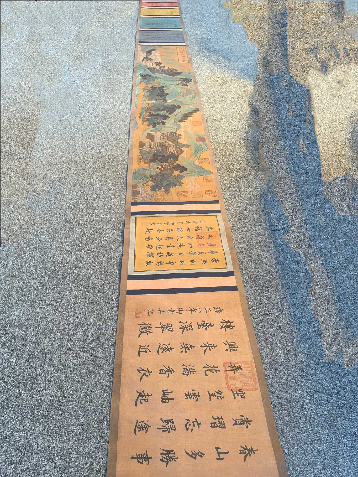 A Chinese Hand Scroll Ink Painting of Landscape and Figure on Silk,Li Sixun - 14