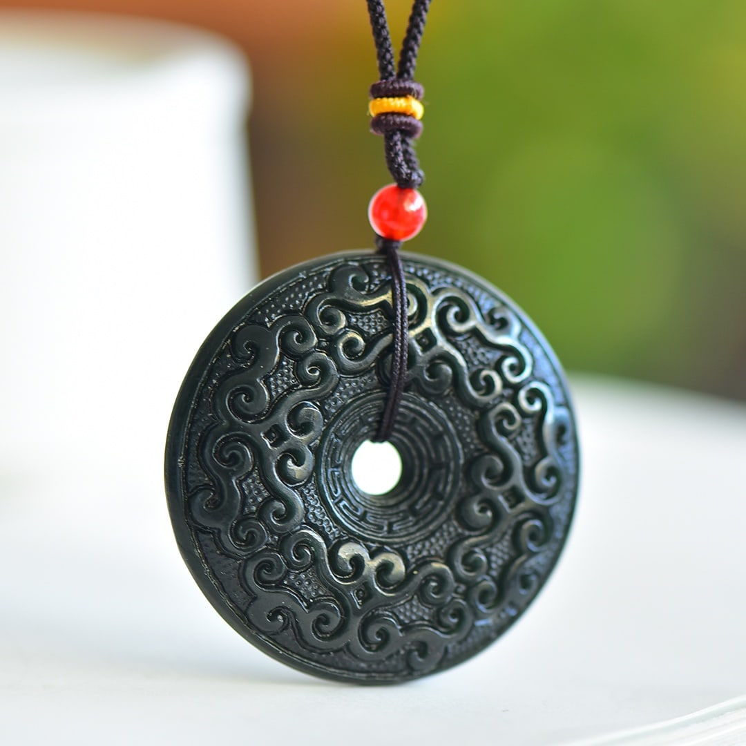 An Exquisite Sapphire Auspicious Cloud Pattern Pendant - 4