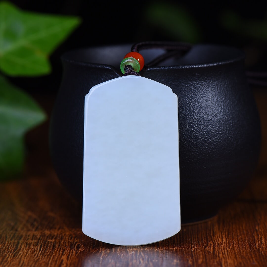 An Exquisite White Jade Beast-Face Pattern Pendant - 5