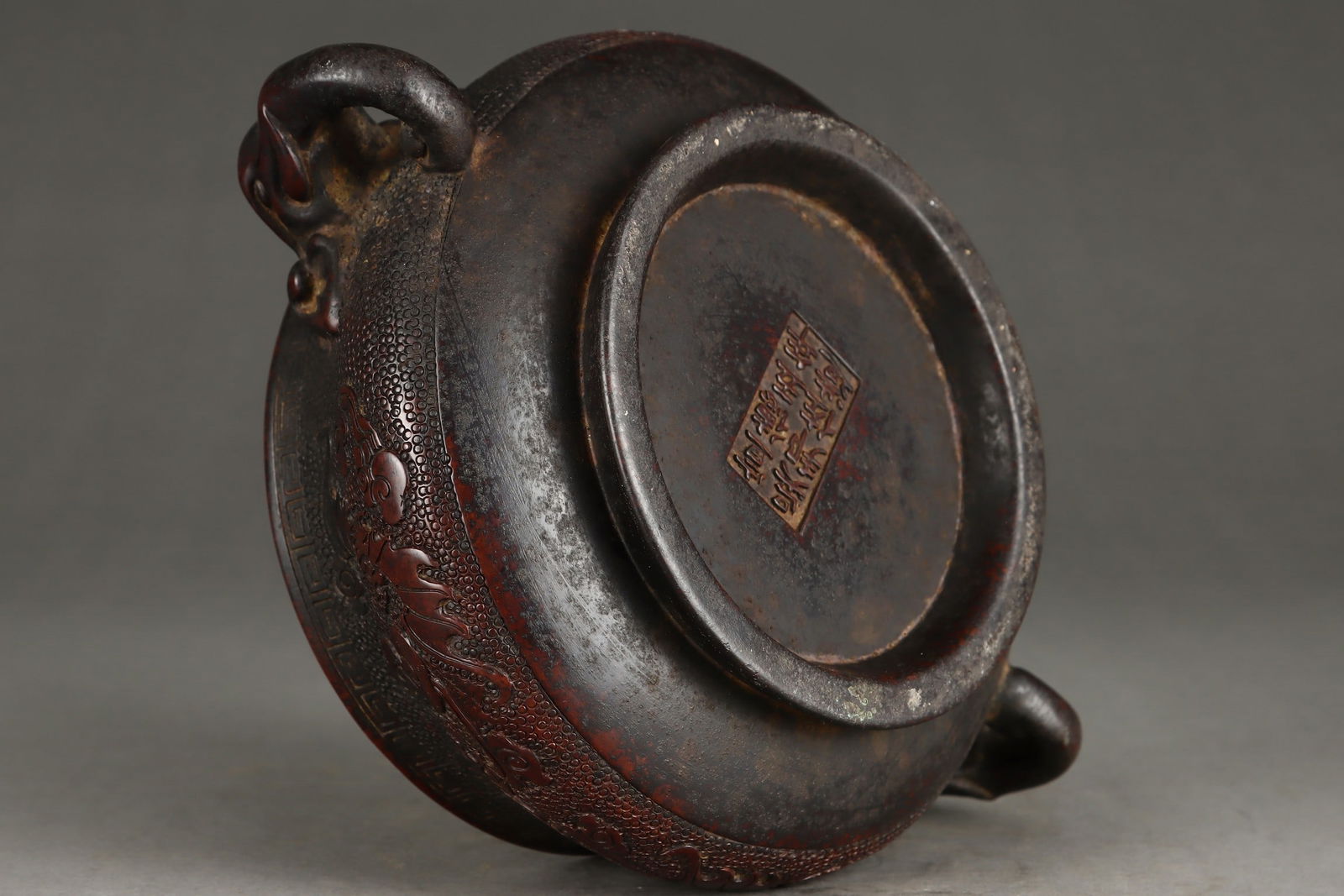 A Exquisite Bronze Bat Pattern Elephant Head-Ears Censer - 7