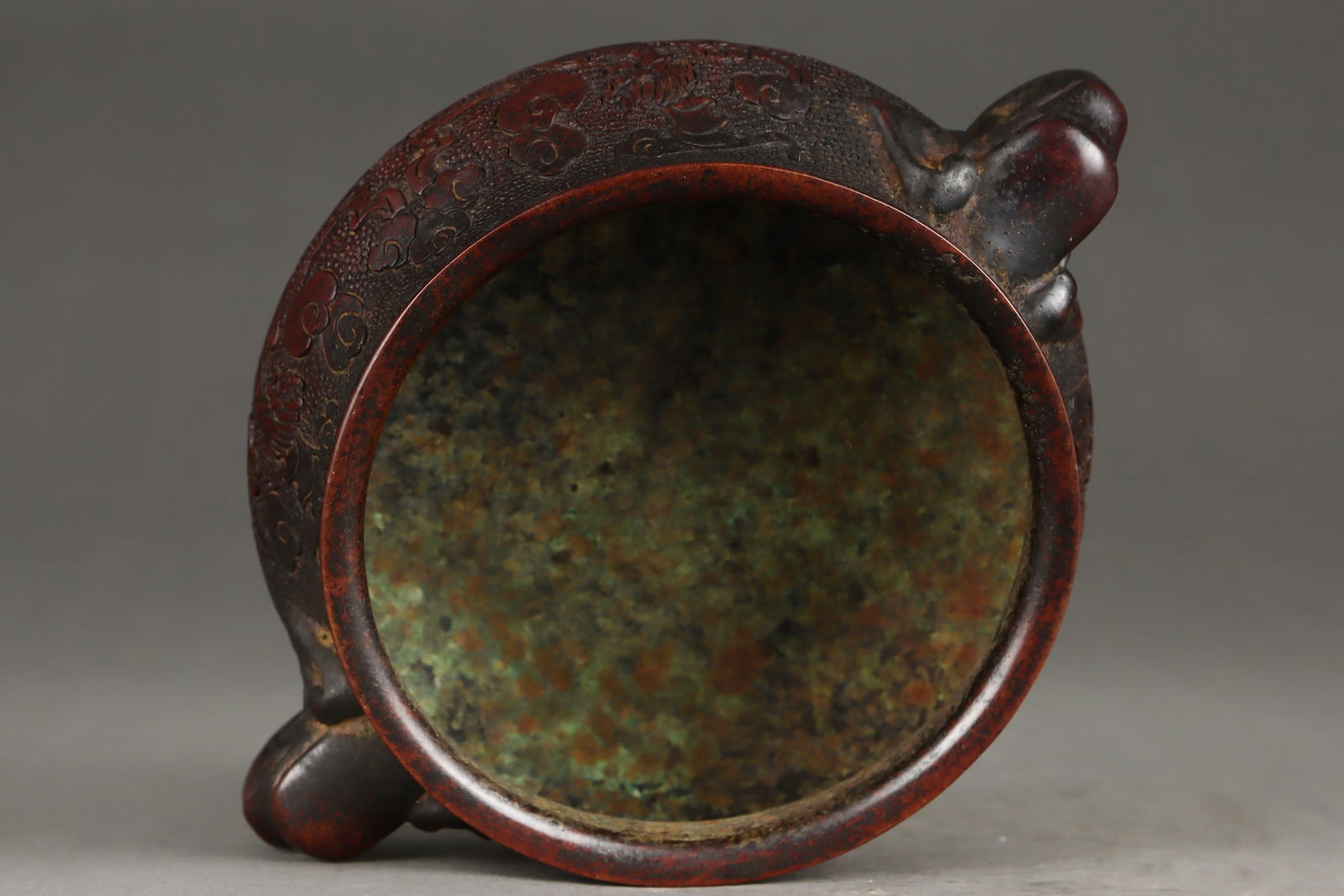 A Exquisite Bronze Bat Pattern Elephant Head-Ears Censer - 8