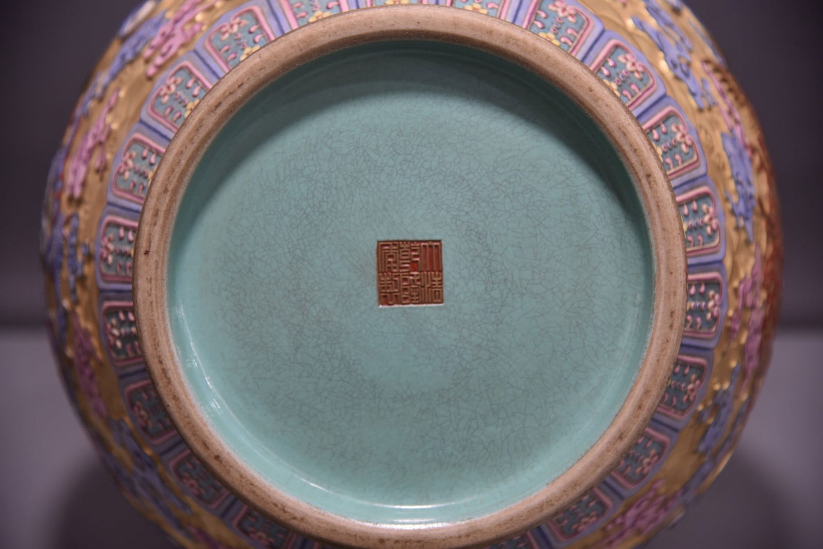 A Exquisite Enamel Deer Pattern Dragon-Ears Vase - 9